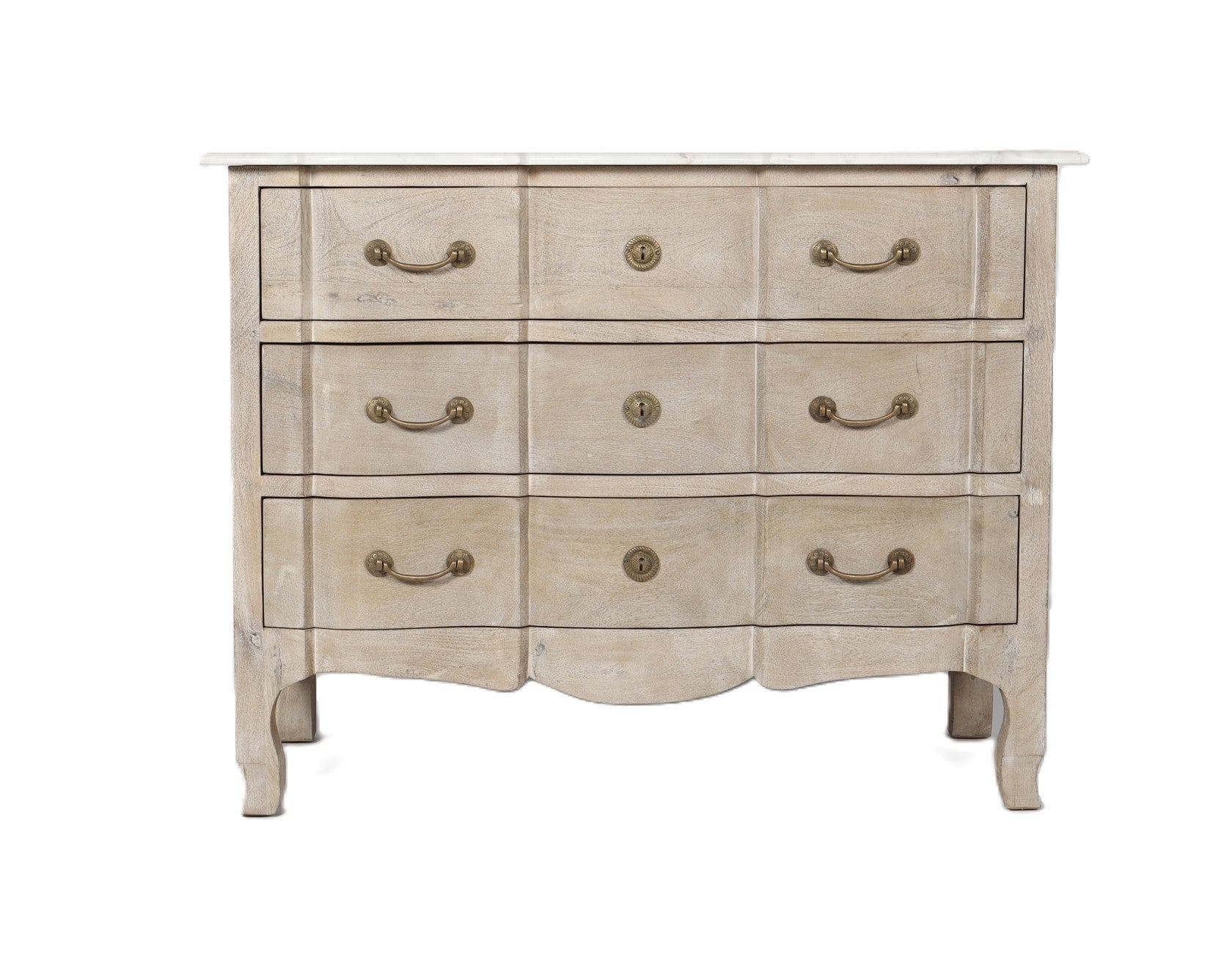 Serpentine Chest With Marble Top
