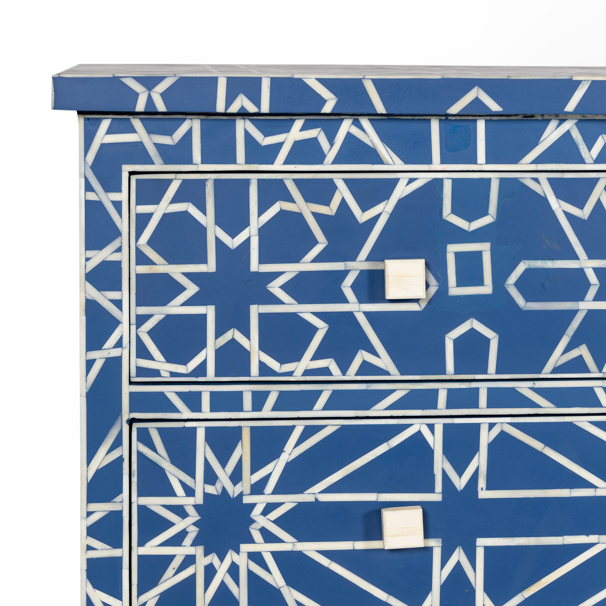 Sapphire Bone Inlay Moroccan Chest
