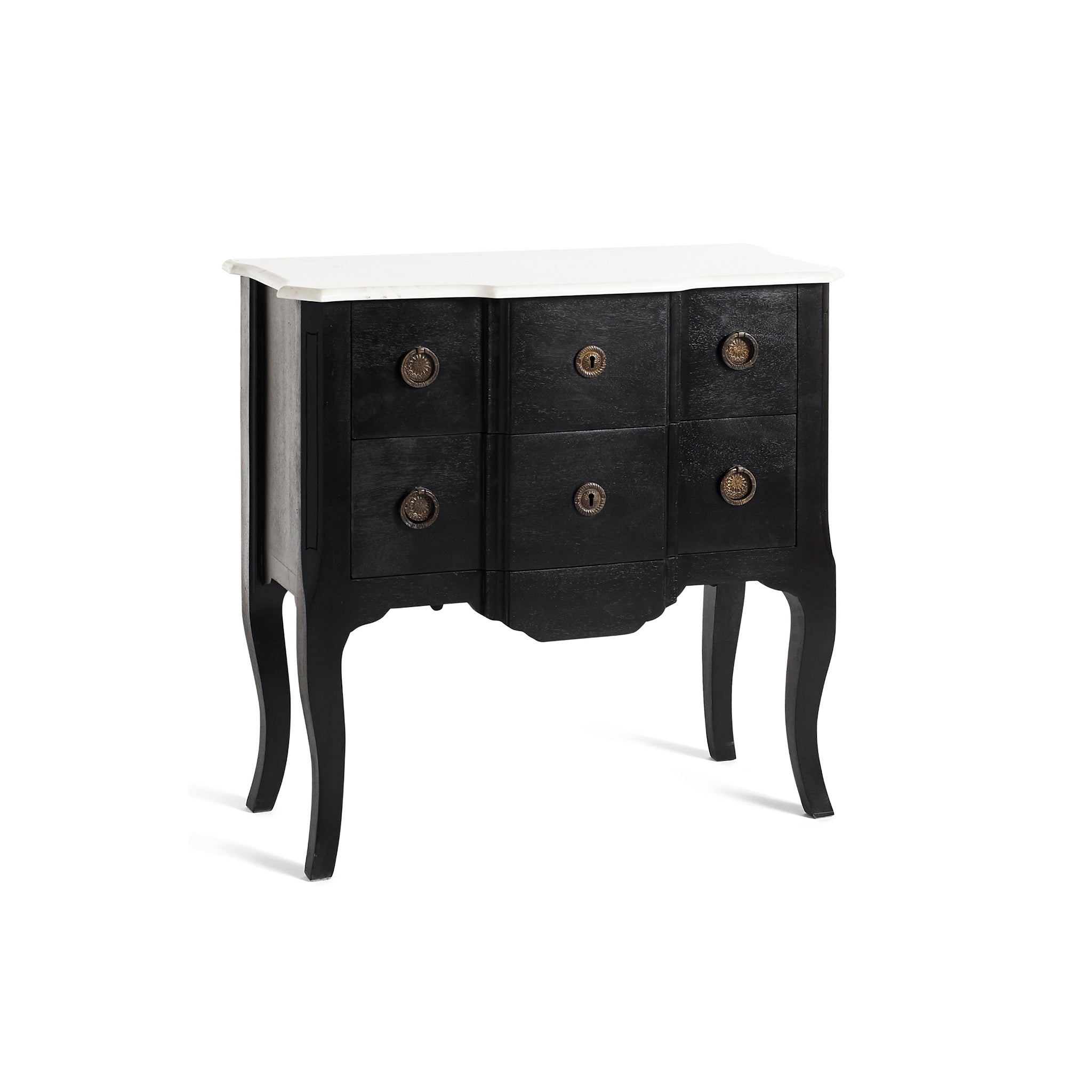 Black Directoire Chest with White Marble Top Wisteria