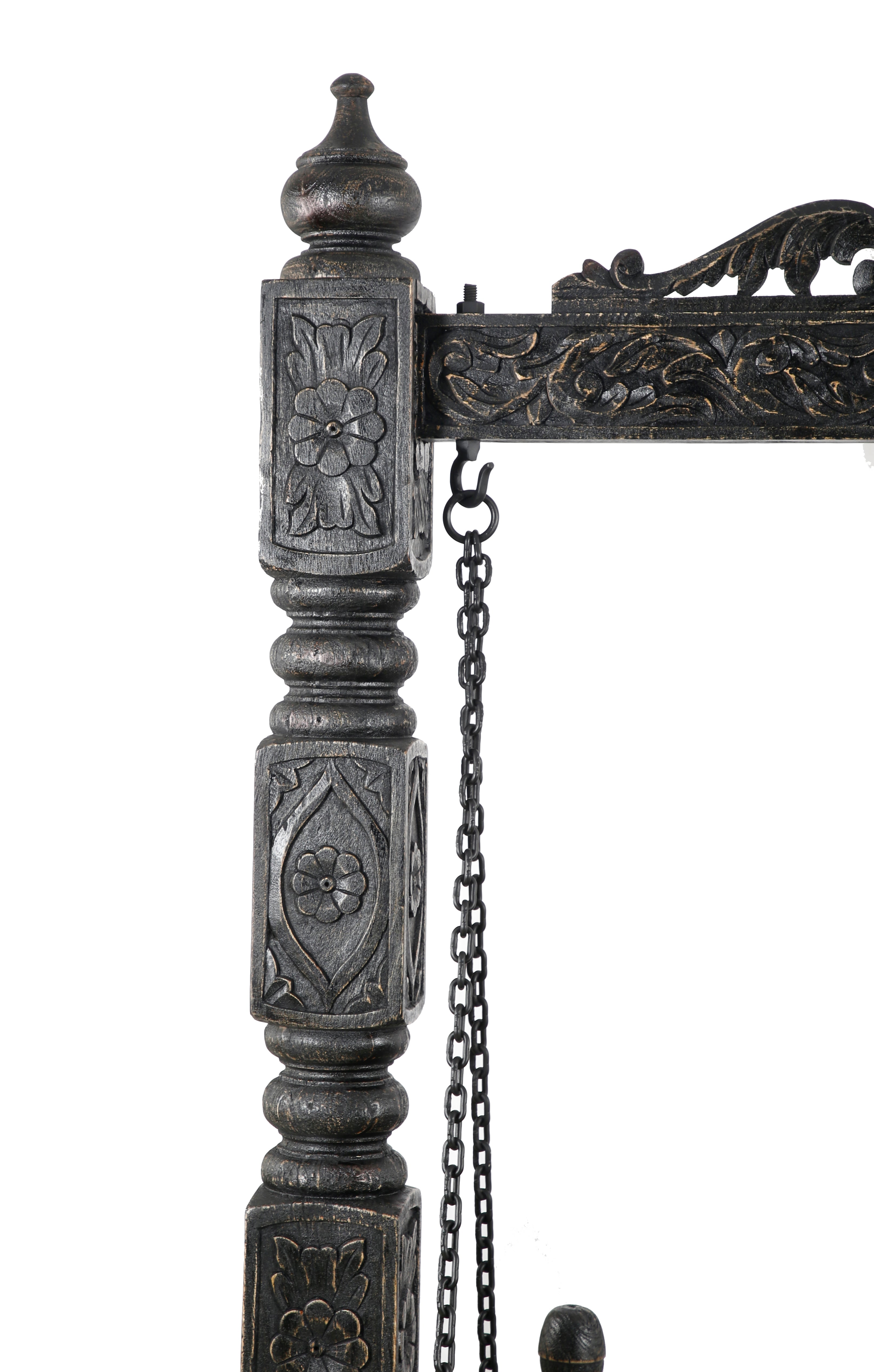 Jali Carved Wood Swing