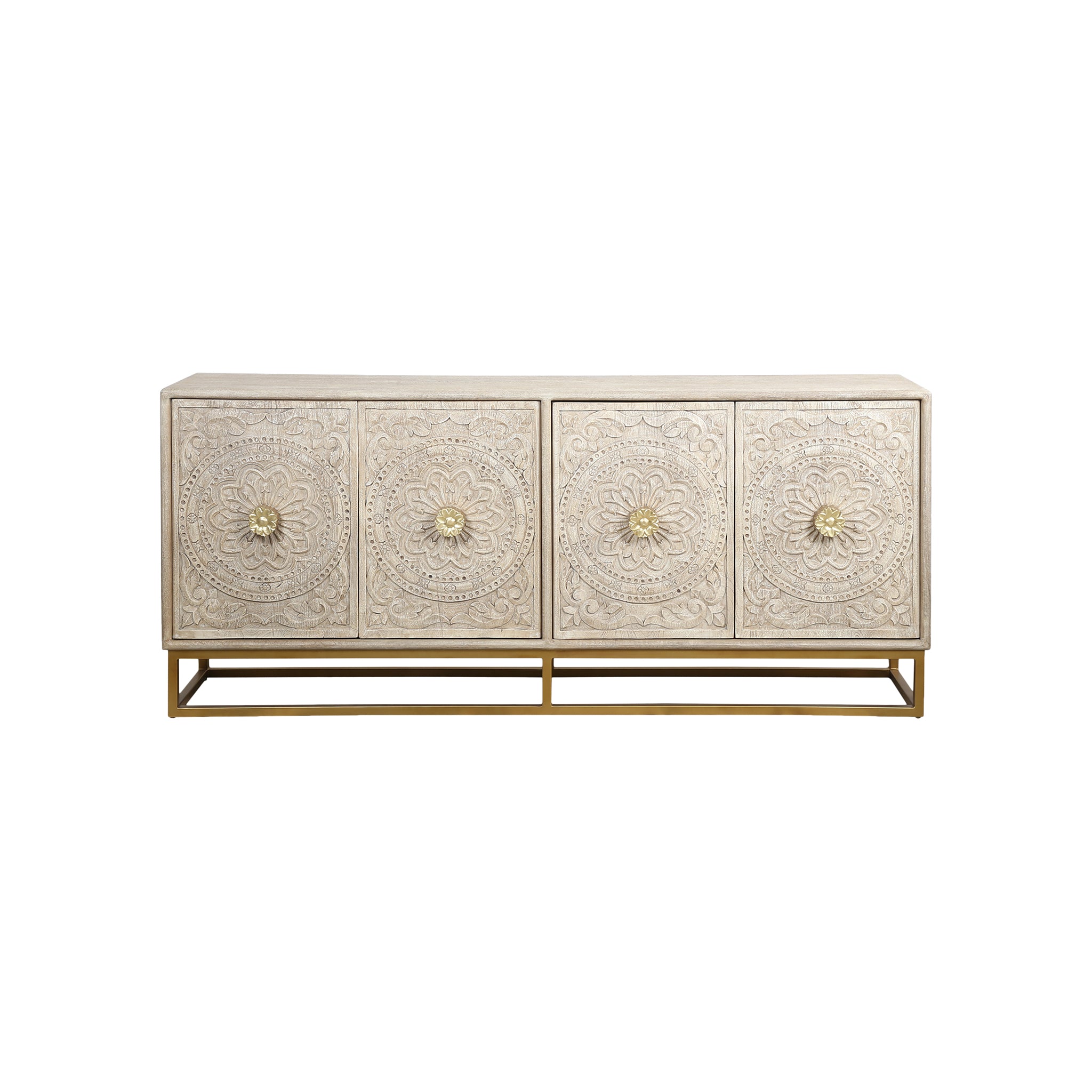 Nayla Carved Wood Sideboard