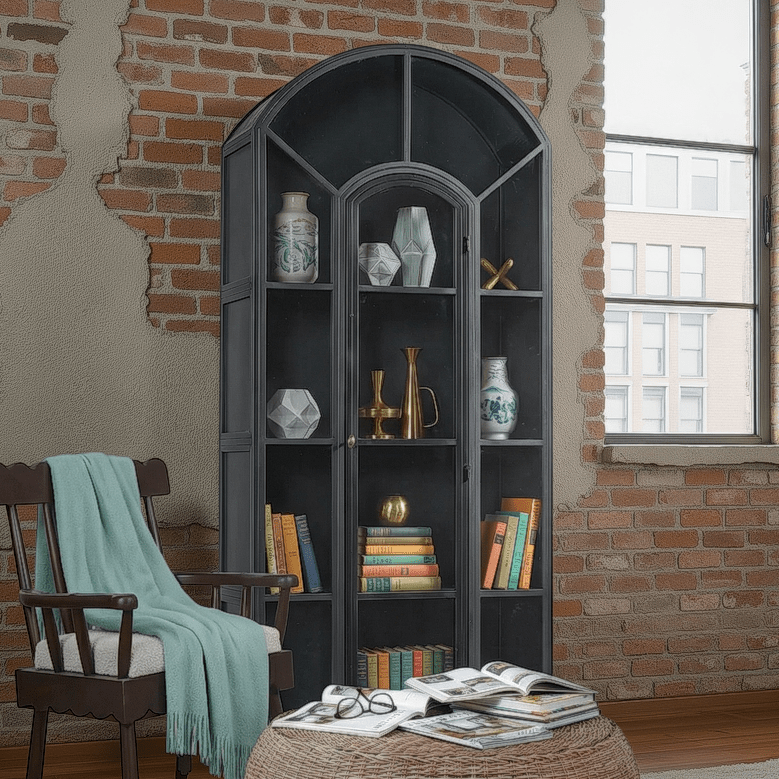 Arched Metal Glass Cabinet | Wisteria Arched Metal Glass Cabinet | Wisteria