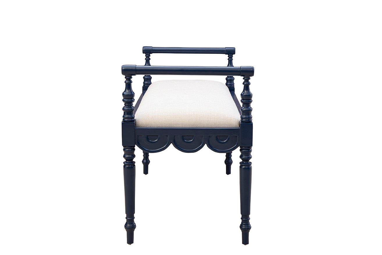 Maris Scalloped Carved Bench