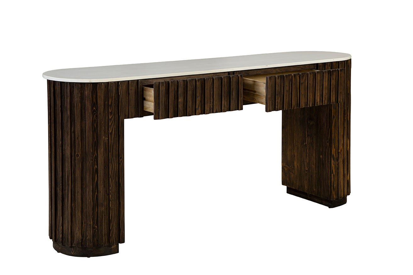Essau Fluted Wood Console