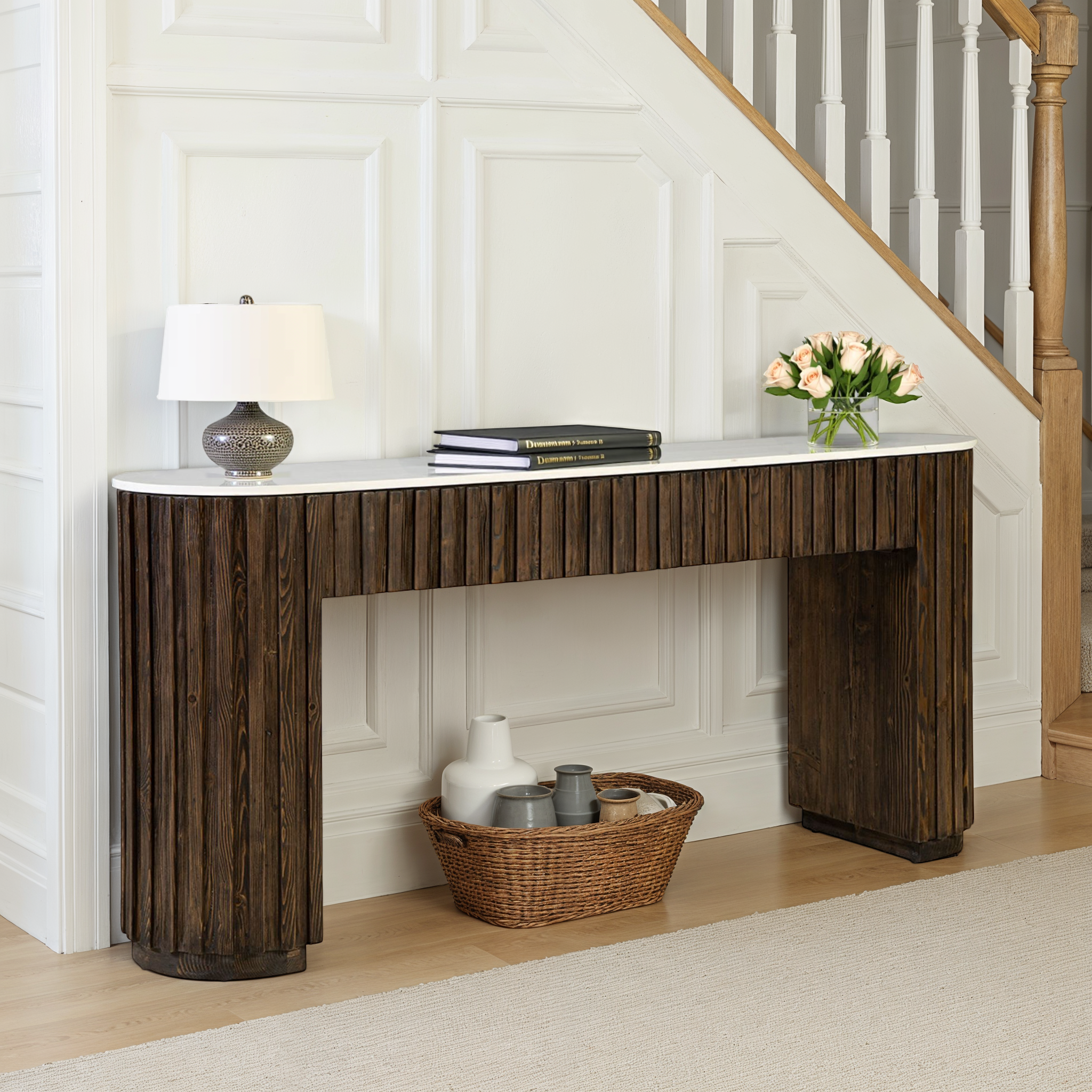 Essau Fluted Wood Console