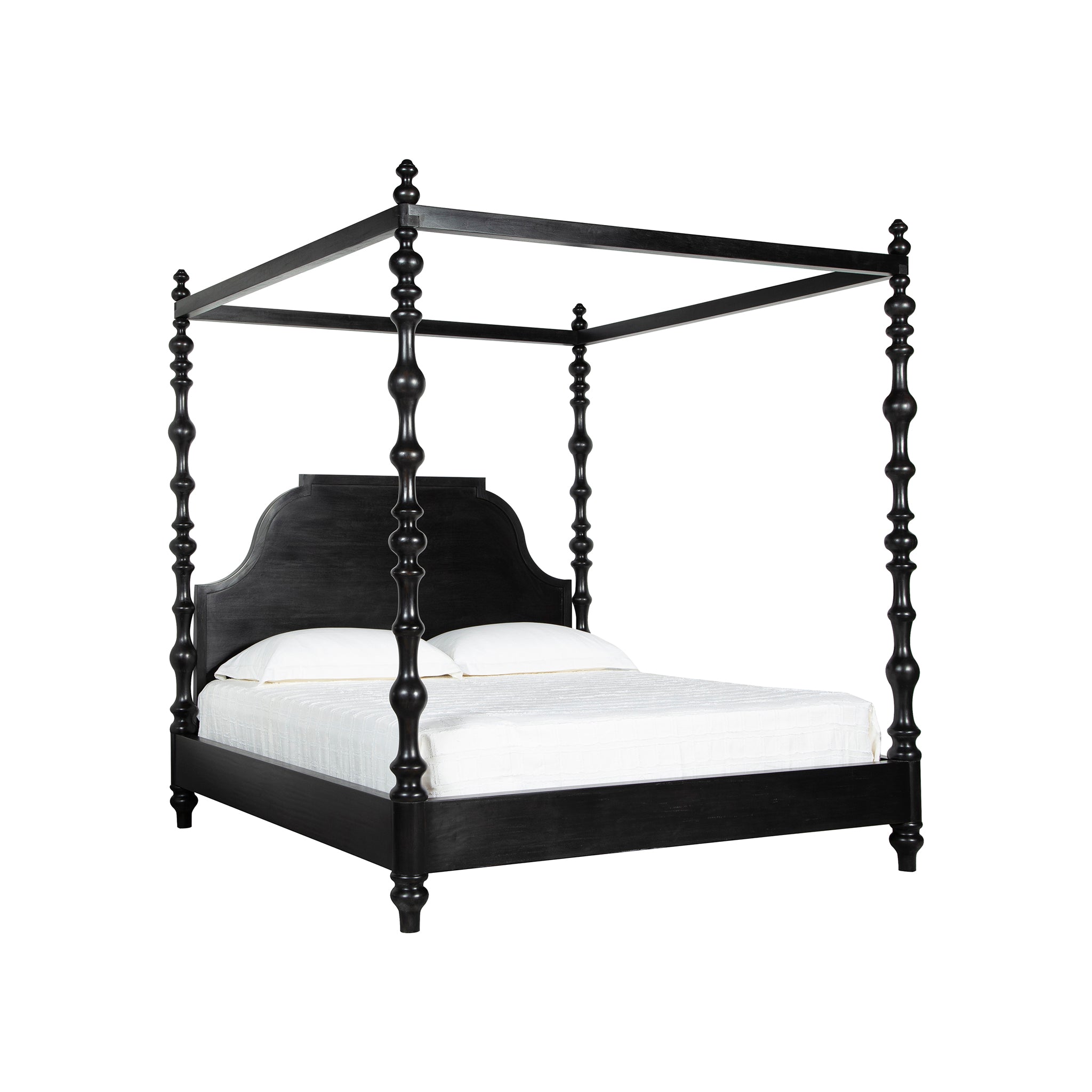Cadiff Black Mahogany Canopy King Bed
