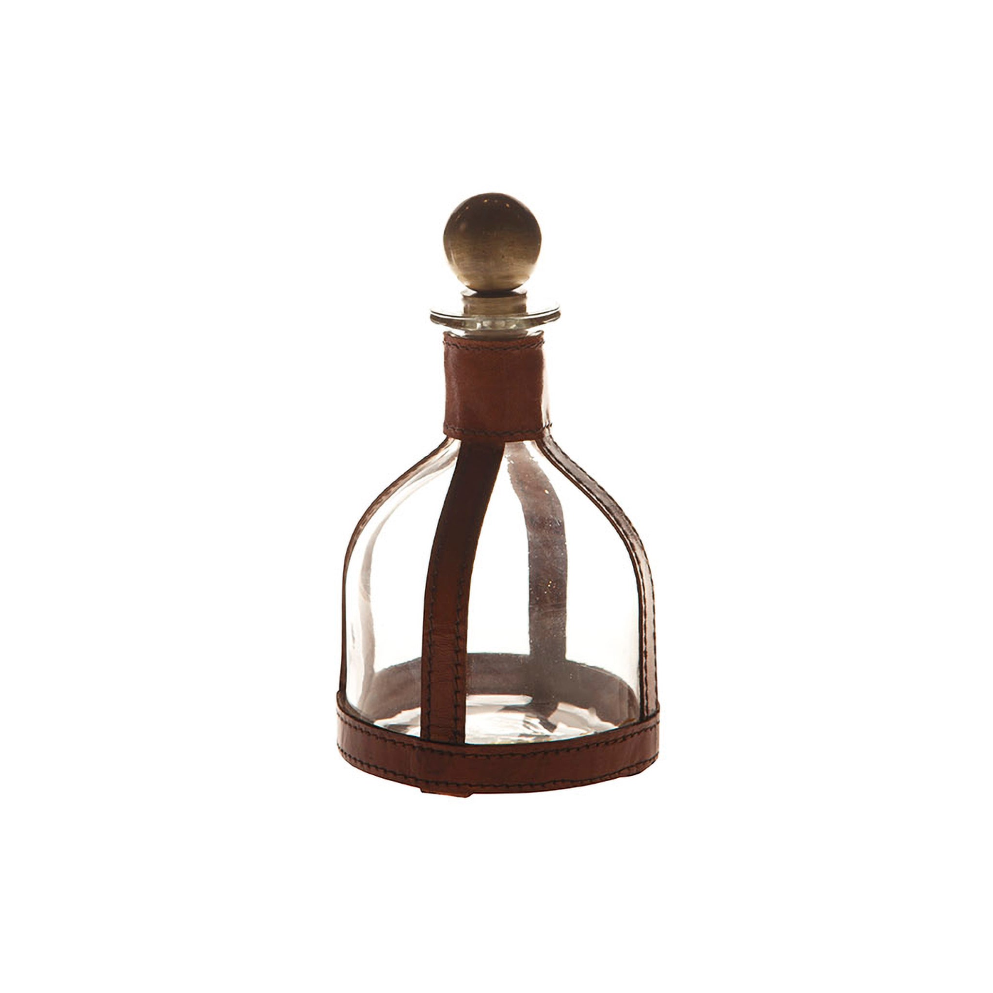 Trevano Glass Leather Bottles, Set of 3