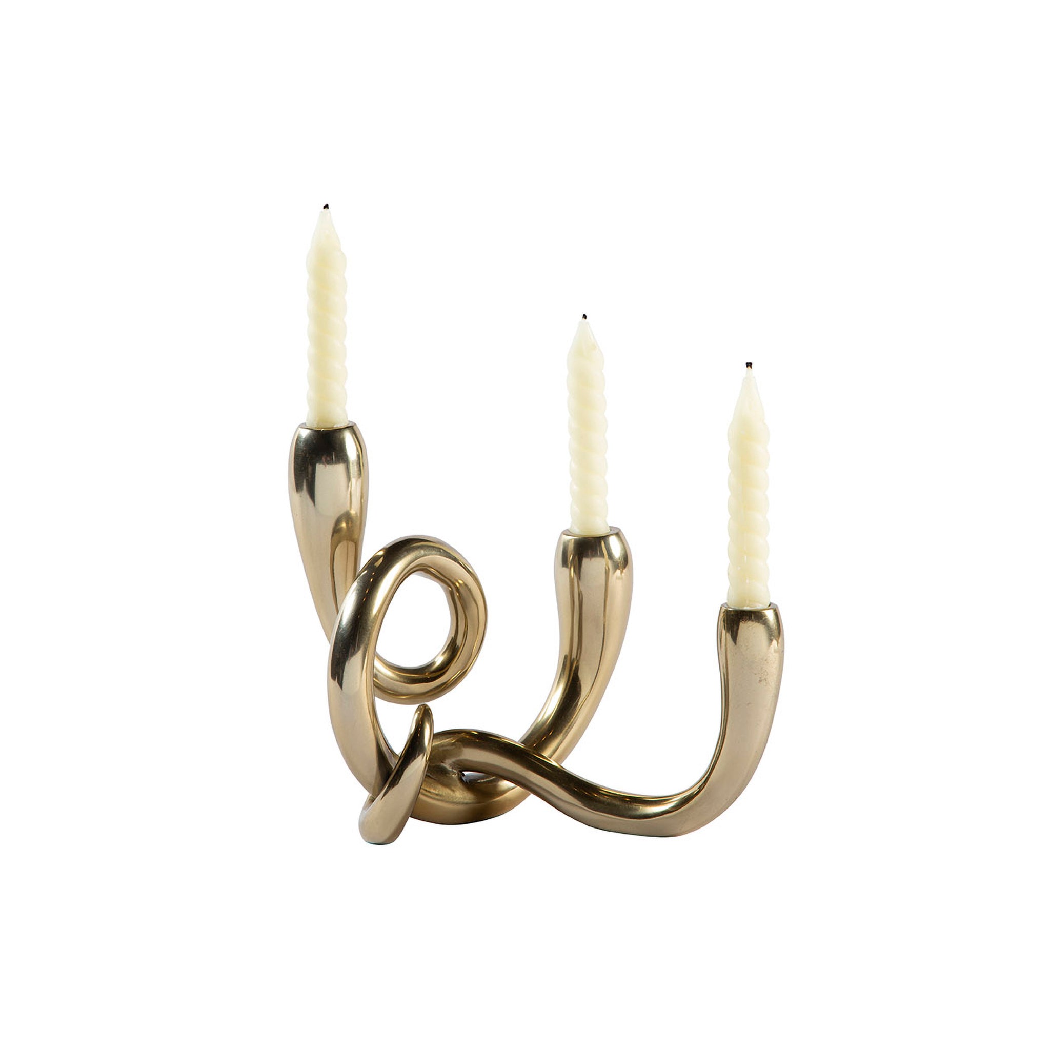 Ardiano Brass Knot Candelabra, Set of 2