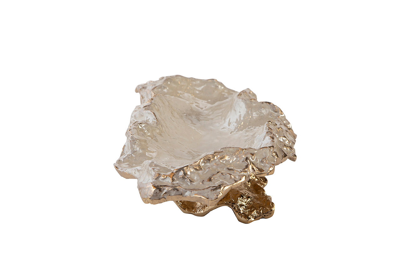 Nerida Textured Metal Pedestal Bowl