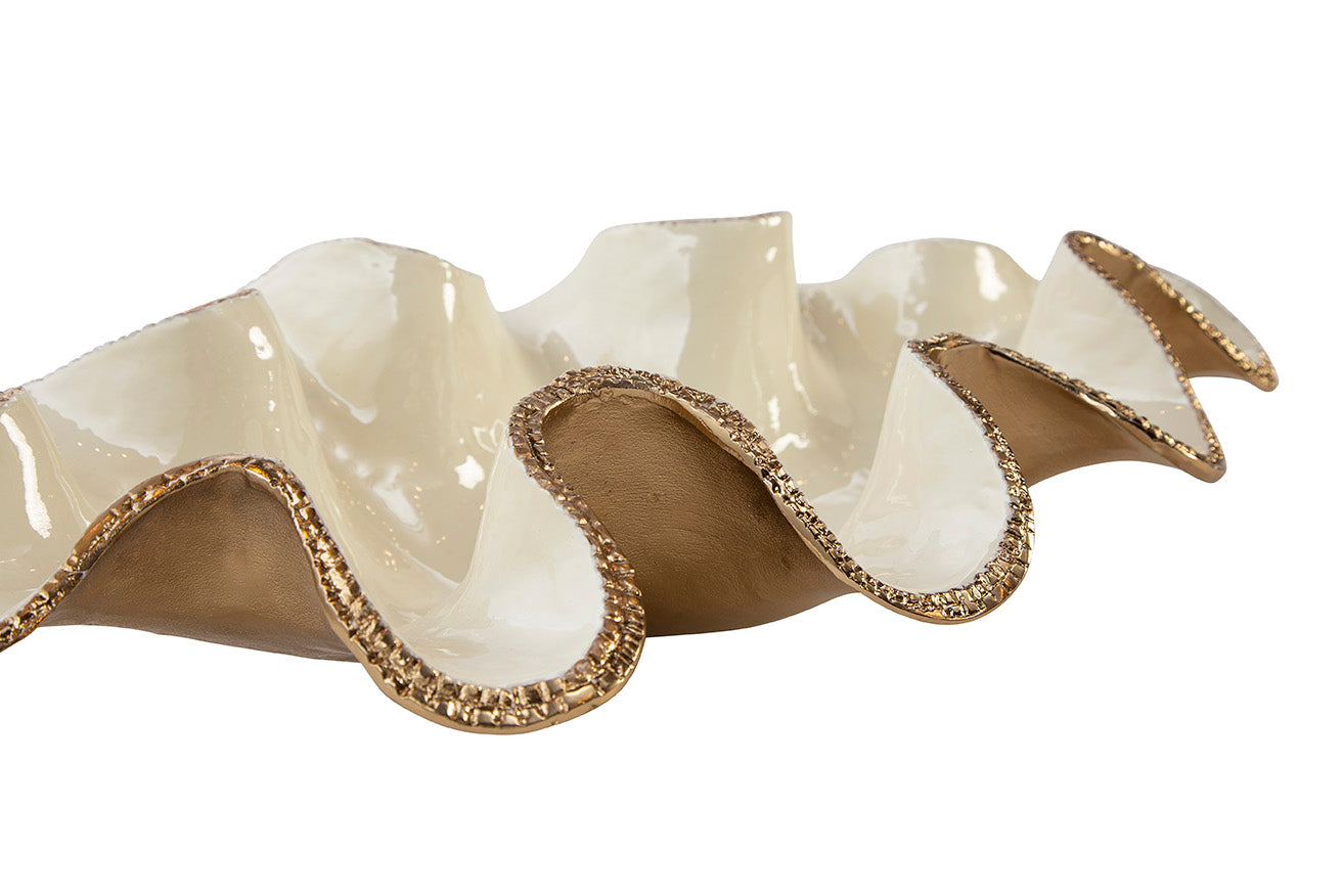 Elaria Sculpted Metal Wave Bowls