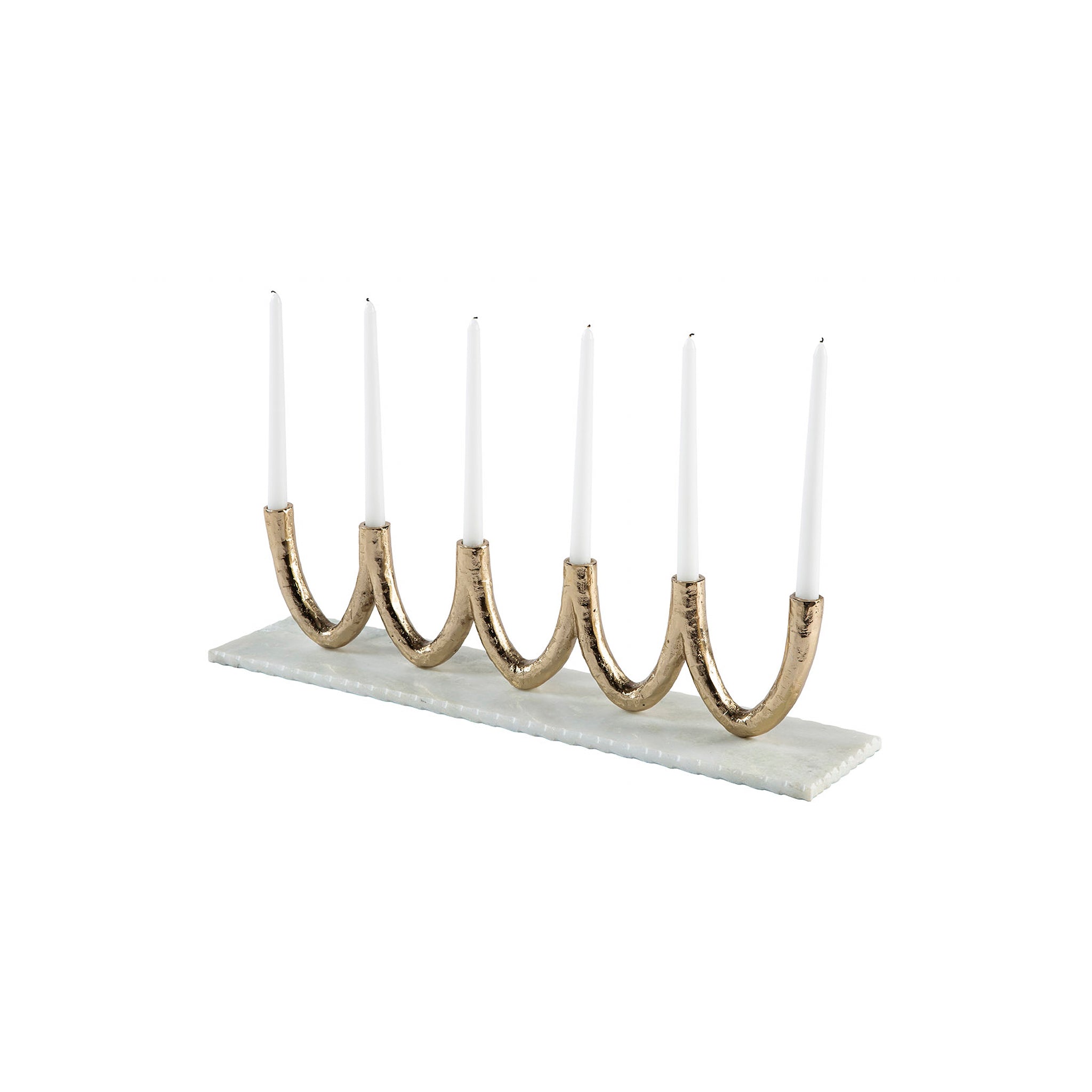Veyra Brass Marble Candelabra