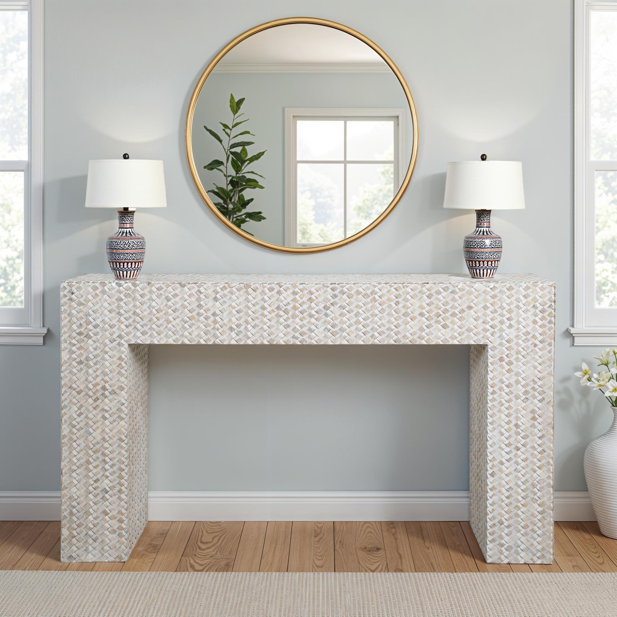 Callista Carved Wood Console