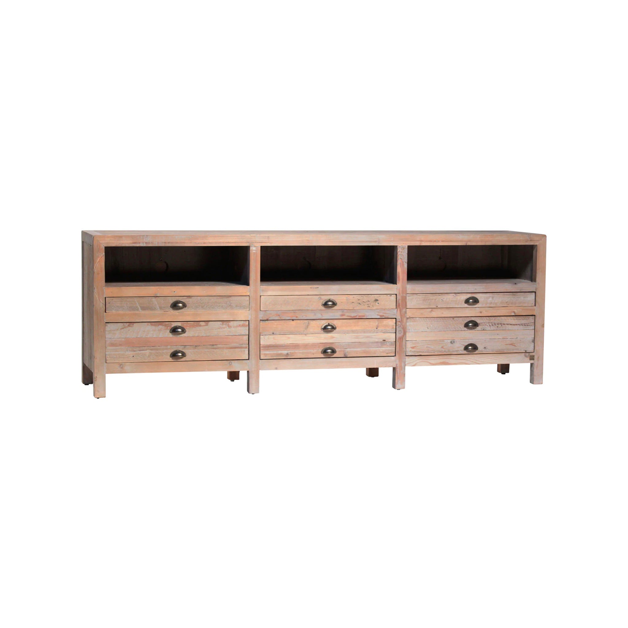 Reclaimed Wood Console - Three Column