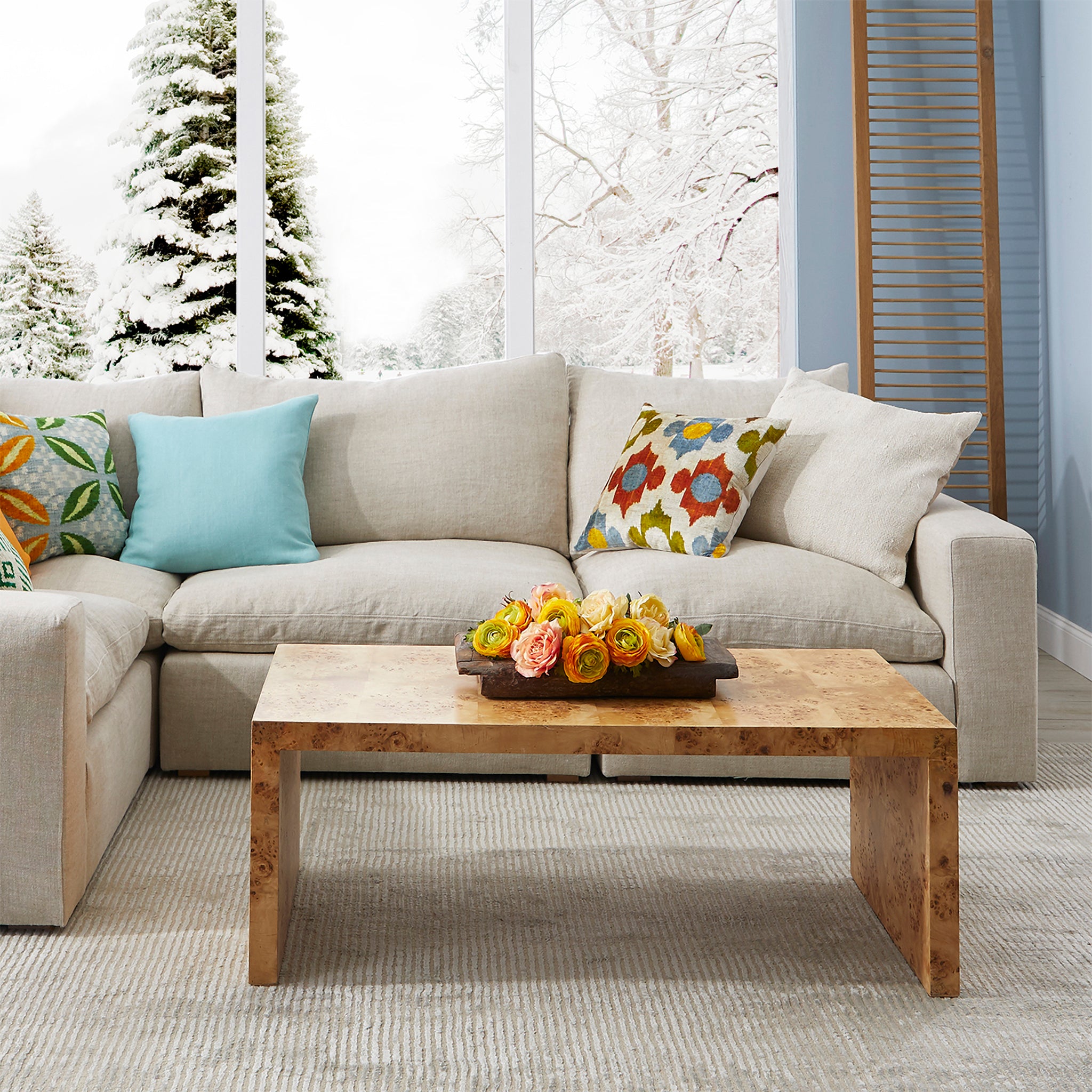 Oslo Burl Wood Veneer Coffee Table