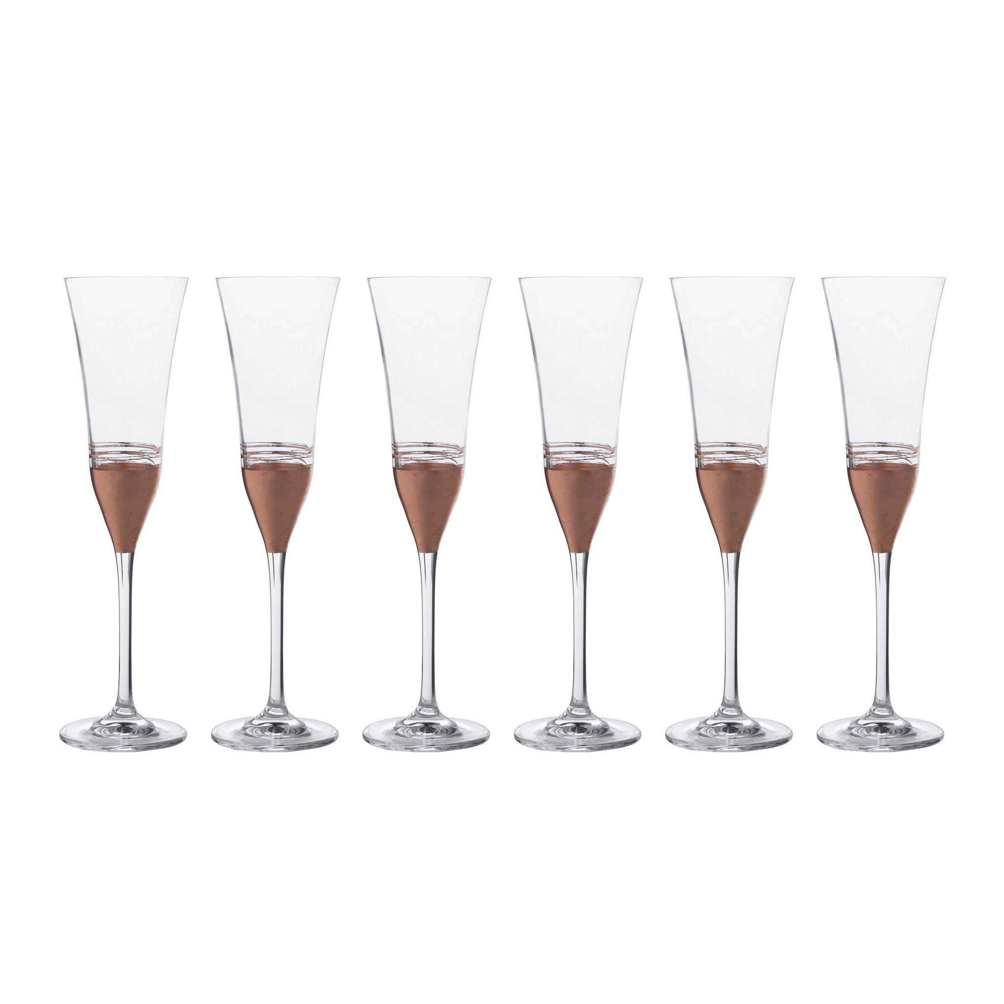 Rose Gold Champagne Flute Glasses, Set of 4