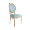 French Blue - Bleached Wood Louis XVI Side Chair White Background