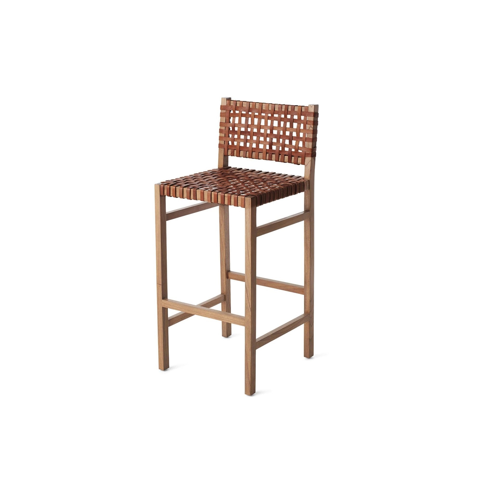 Natura Woven Leather Bar Stool