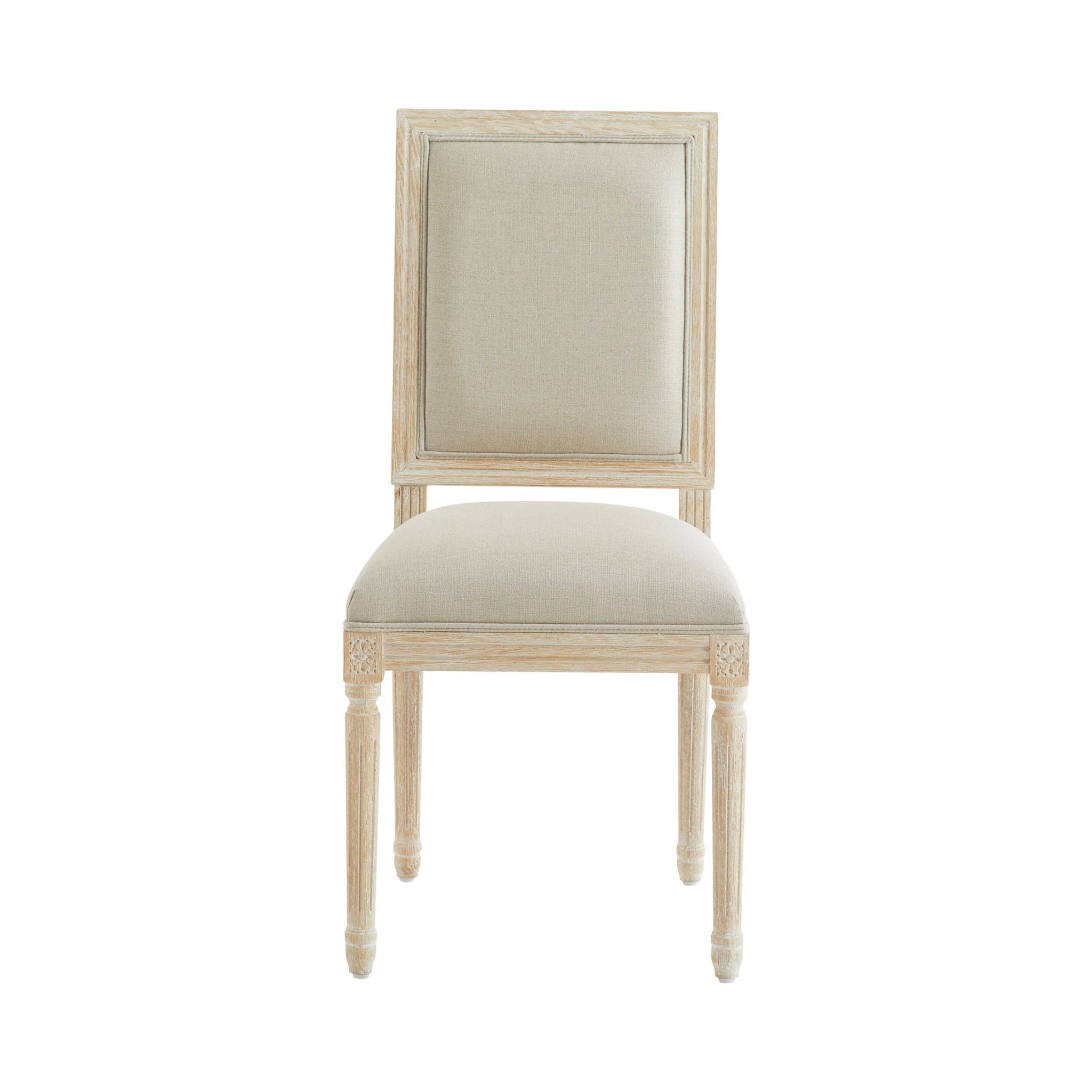 Front View Of Chateau Chair Without Arm With Bleached Wood