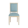 Front View Of Chateau Chair Without Arm With French Blue Cloth