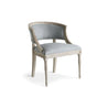 Gustavian Tub Chair With Slate Blue Cloth On White Background
