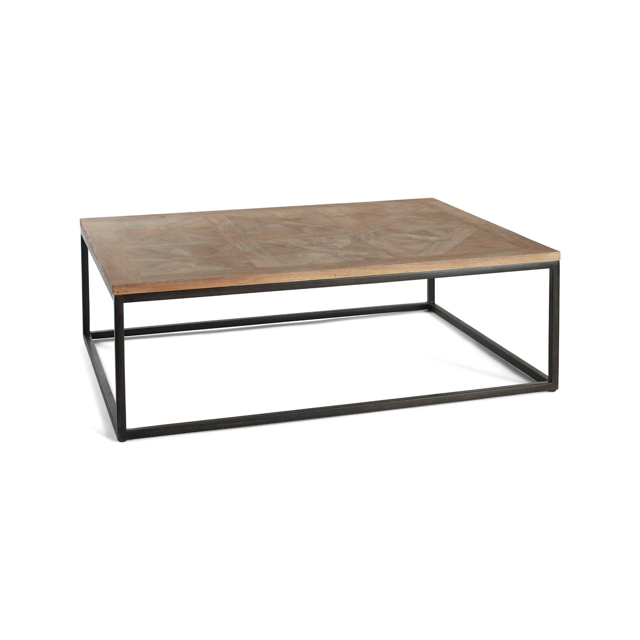 Slanted Slightly Isometric View of the Original Parquet Coffee Table on White Background