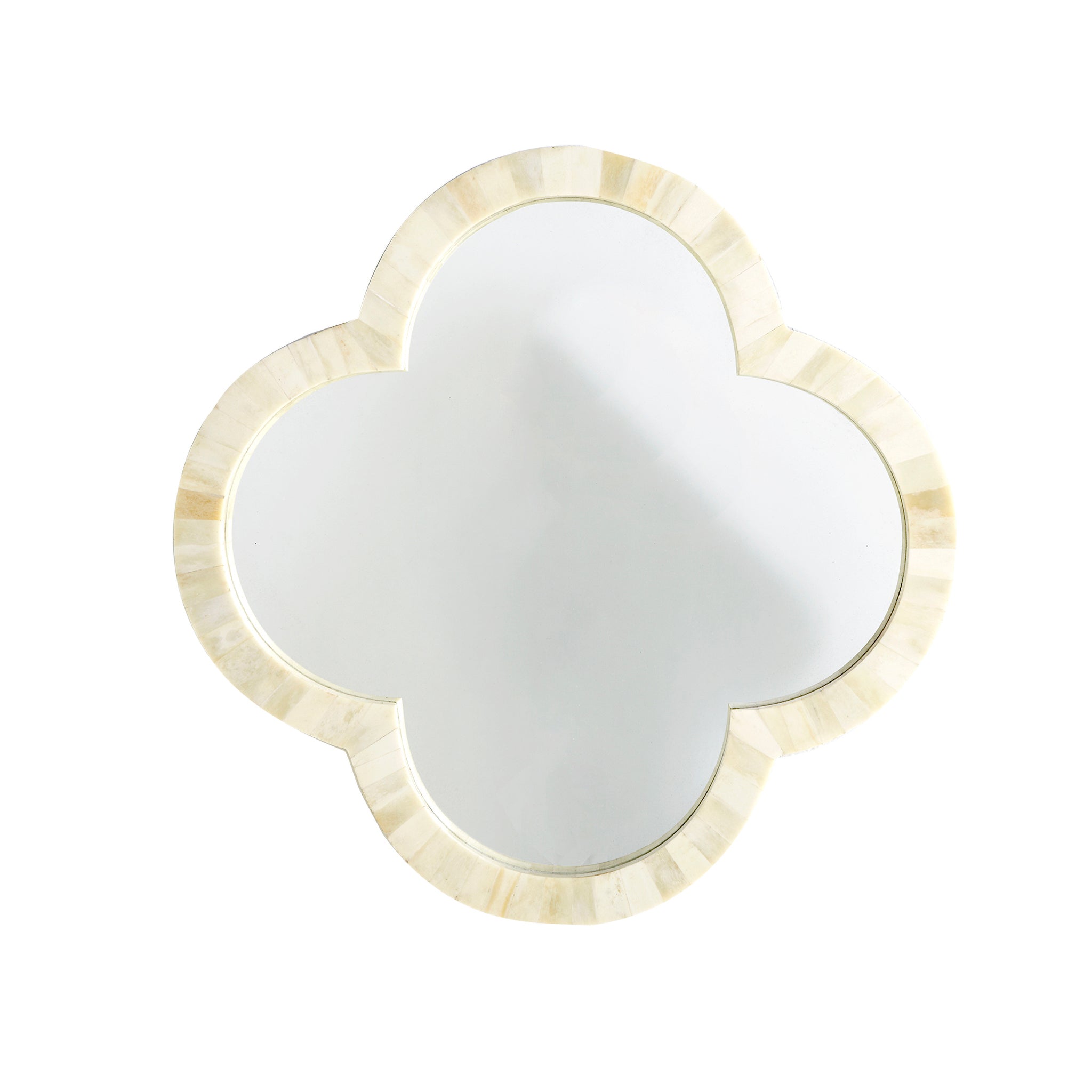 Clover Bone Mirror – straight-on view, isolated on white background, soft natural lighting.