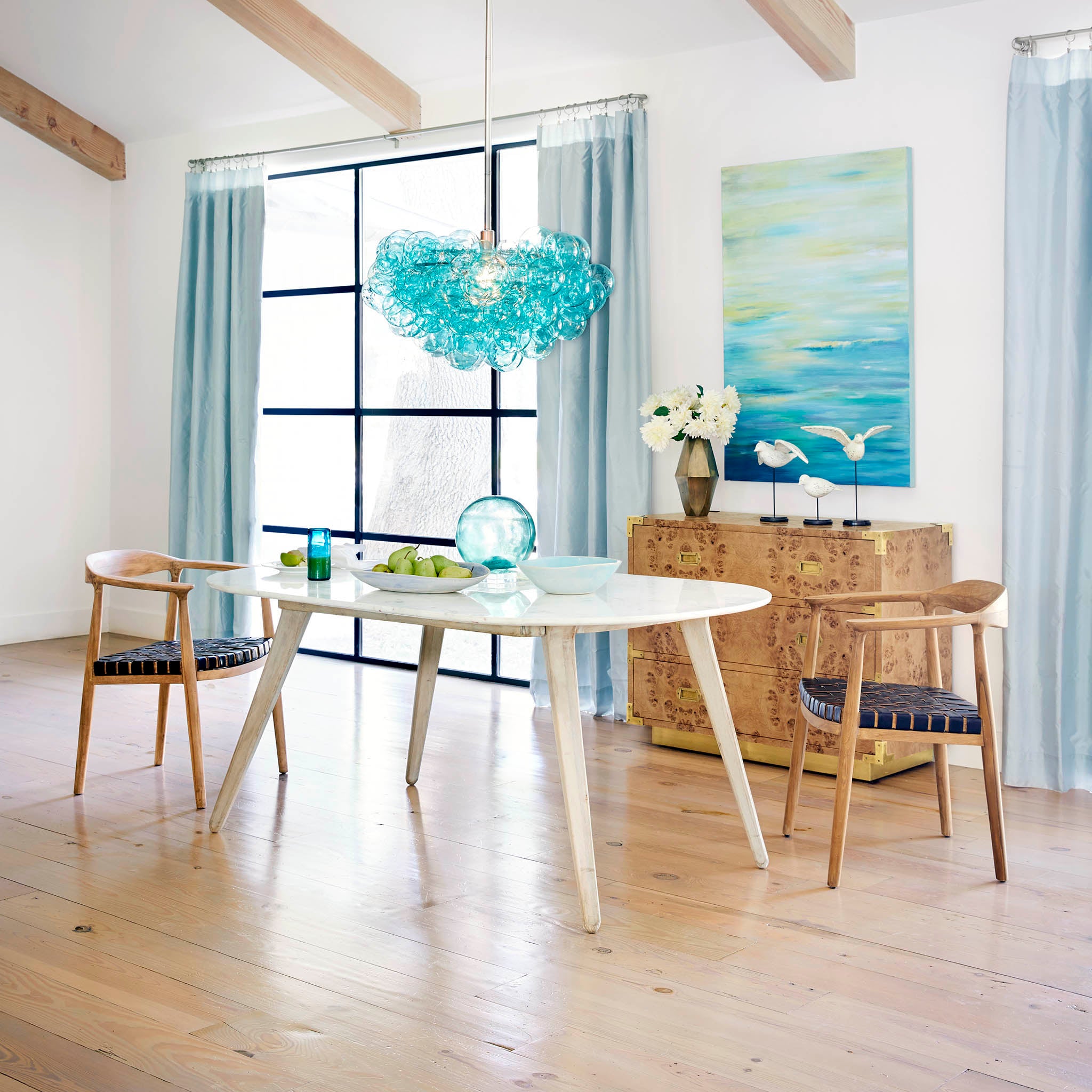 Lund Mid-Century Marble Dining Table - Large