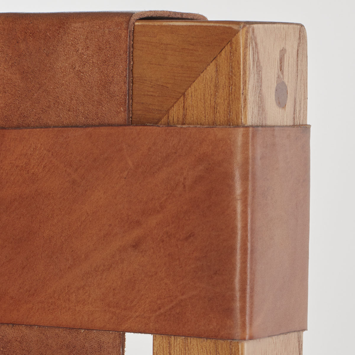 Close-up view of Gortari Woven Leather Headboard highlighting the craftsmanship
