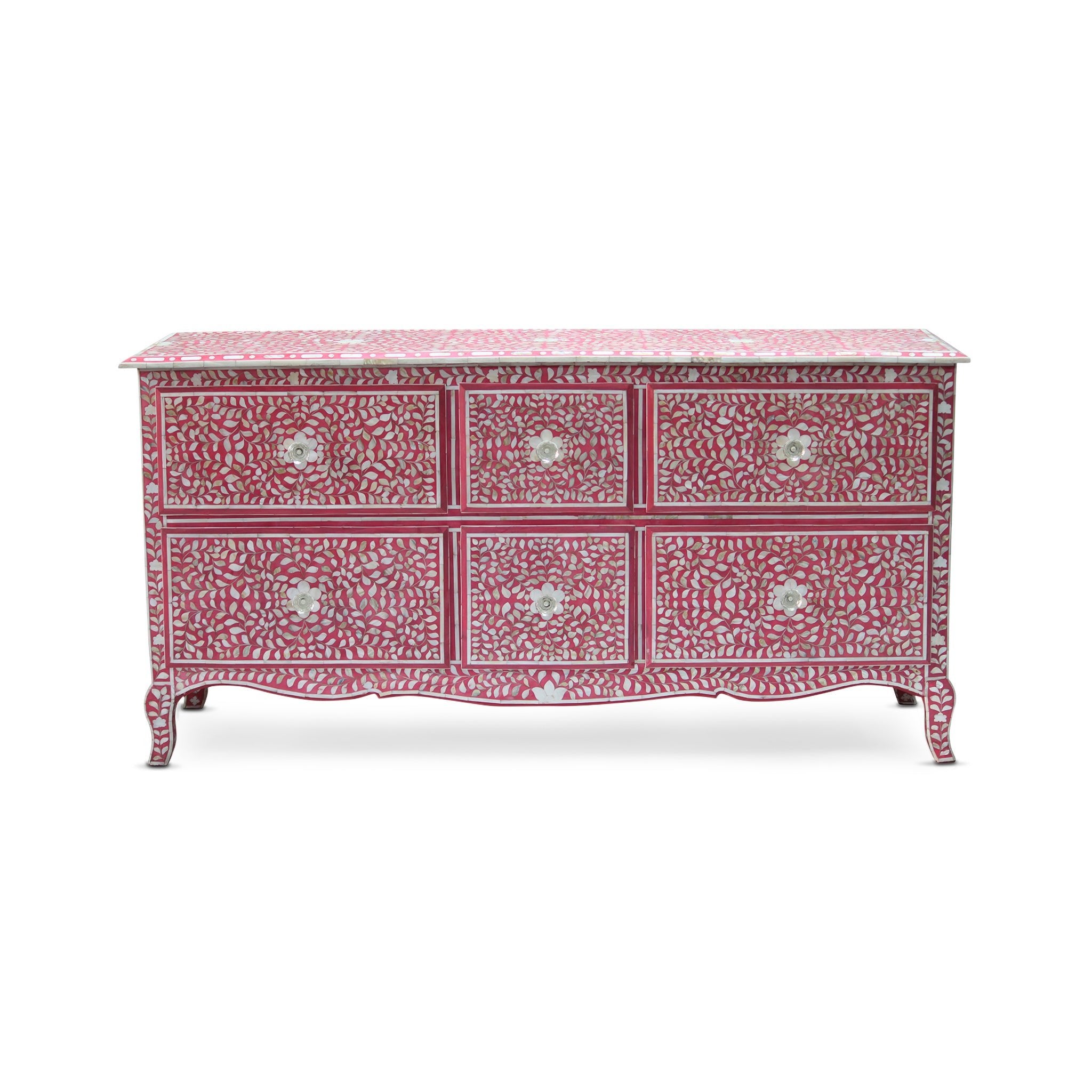 Pink Dresser with Flower Knobs Pink Dresser with Flower Knobs