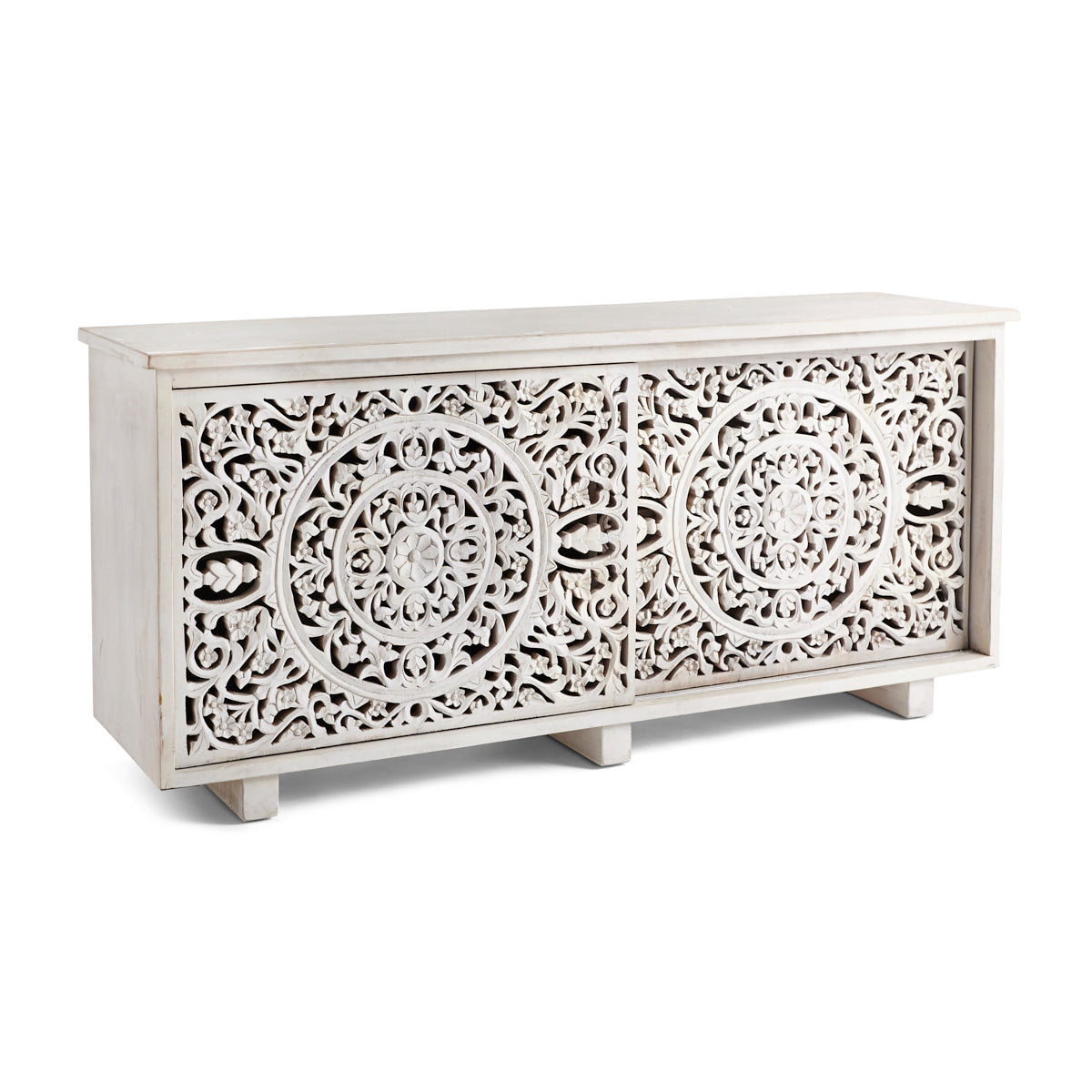 Solid Hand-Carved Rajasthan Media Cabinet