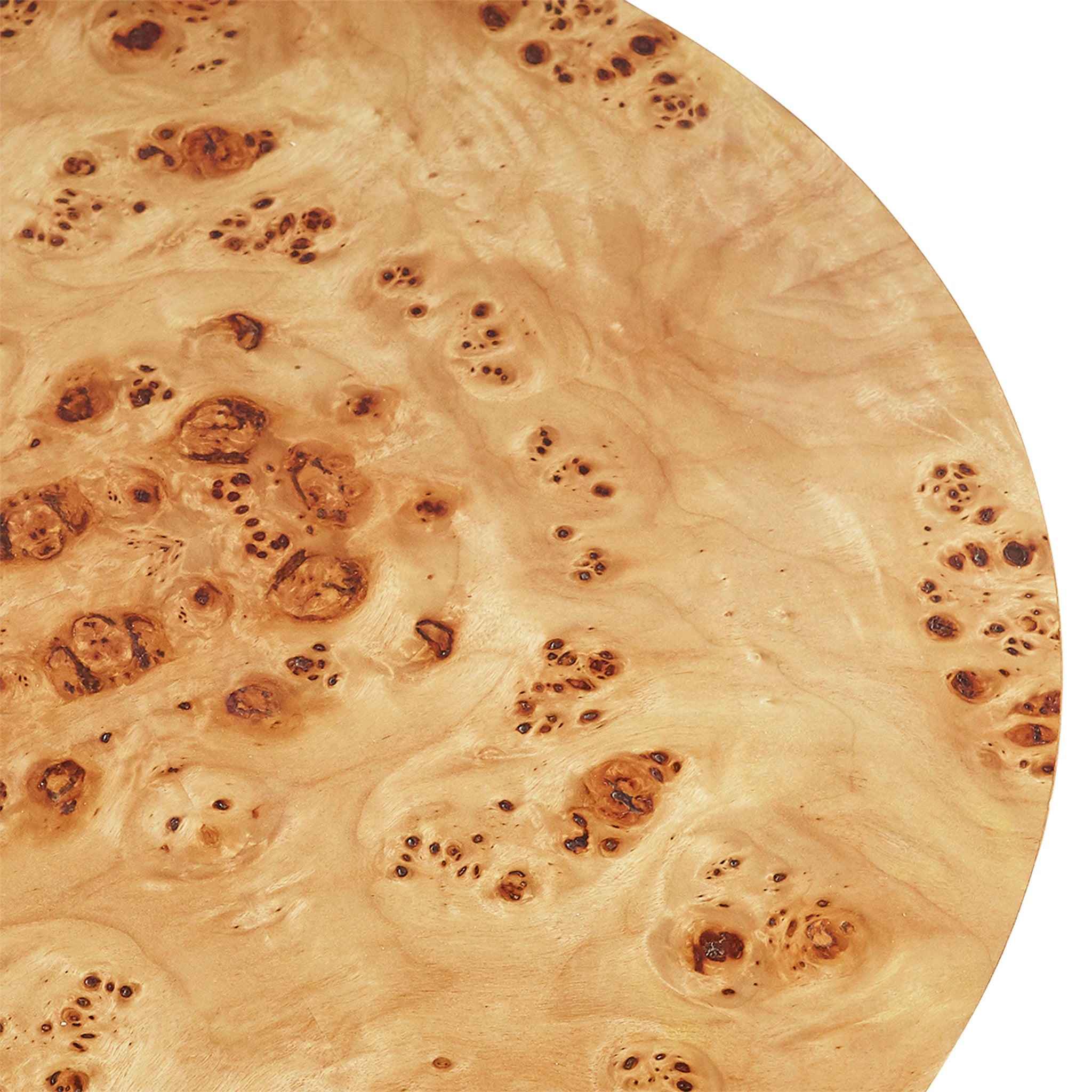 Cylinder Burl Wood Side Table Top View Closeup
