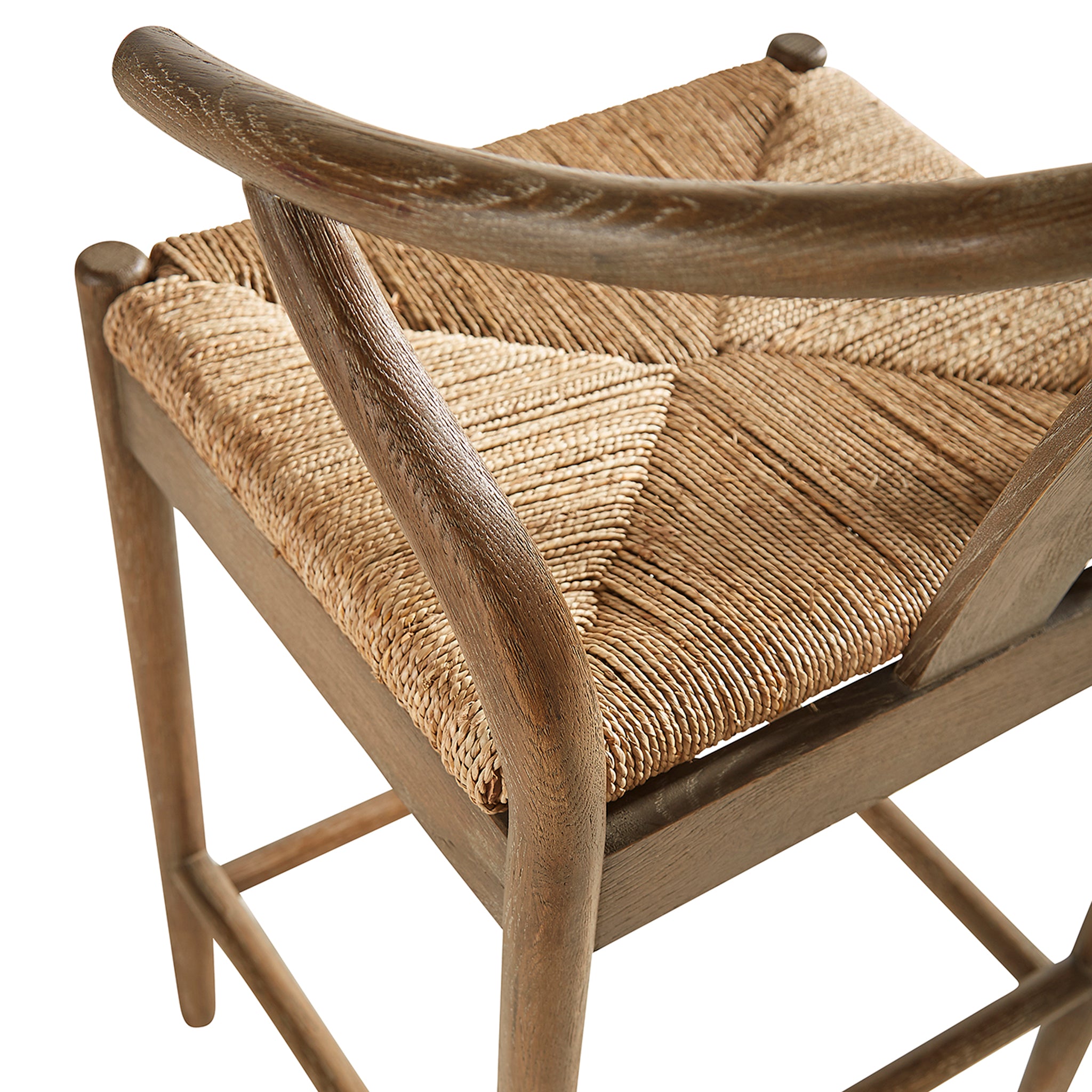 Oak and Seagrass Counter Stool