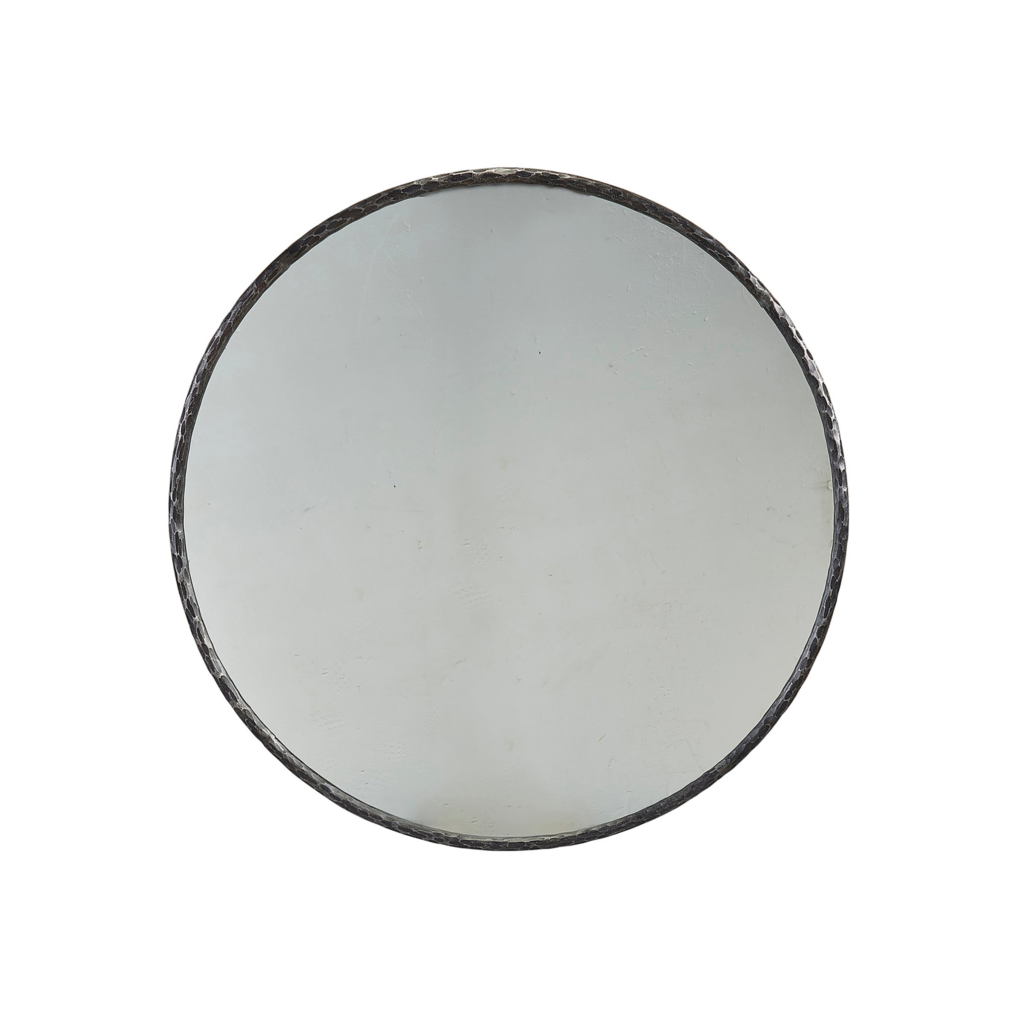 Metallic Hammered Round Mirror