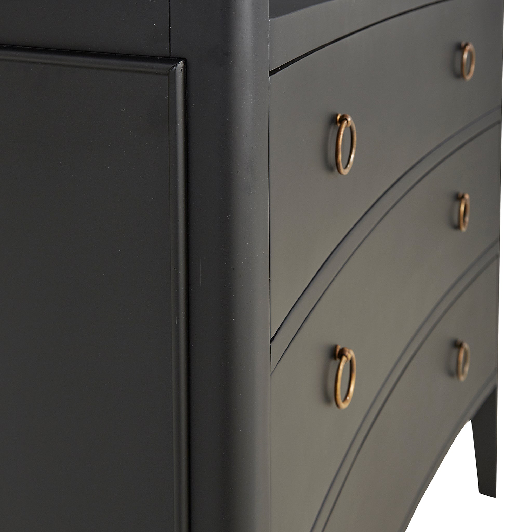 Black Mahogany Concave 3-Drawer Chest