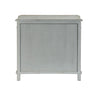 Back View of the Antique French Gray Linen Chest on a White Background