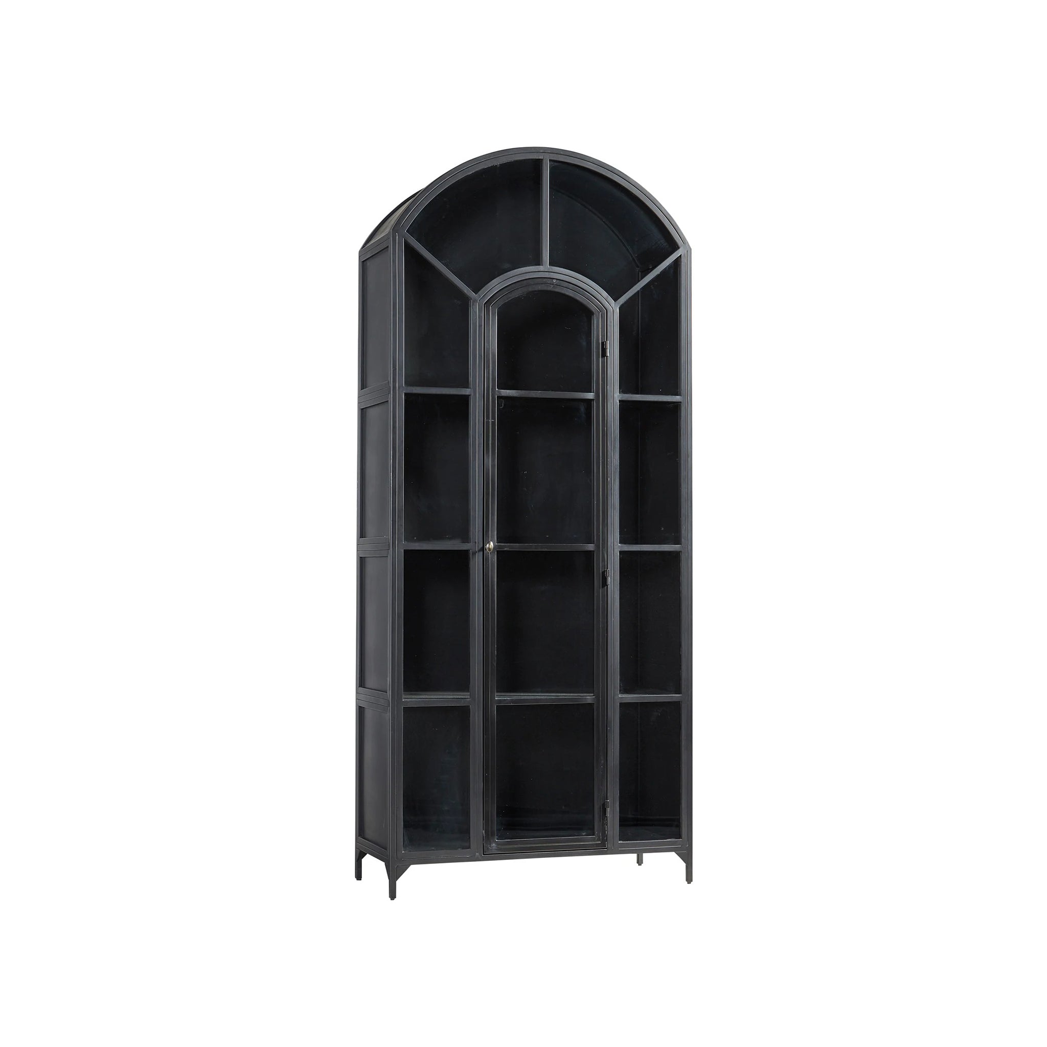 Arched Metal and Glass Cabinet
