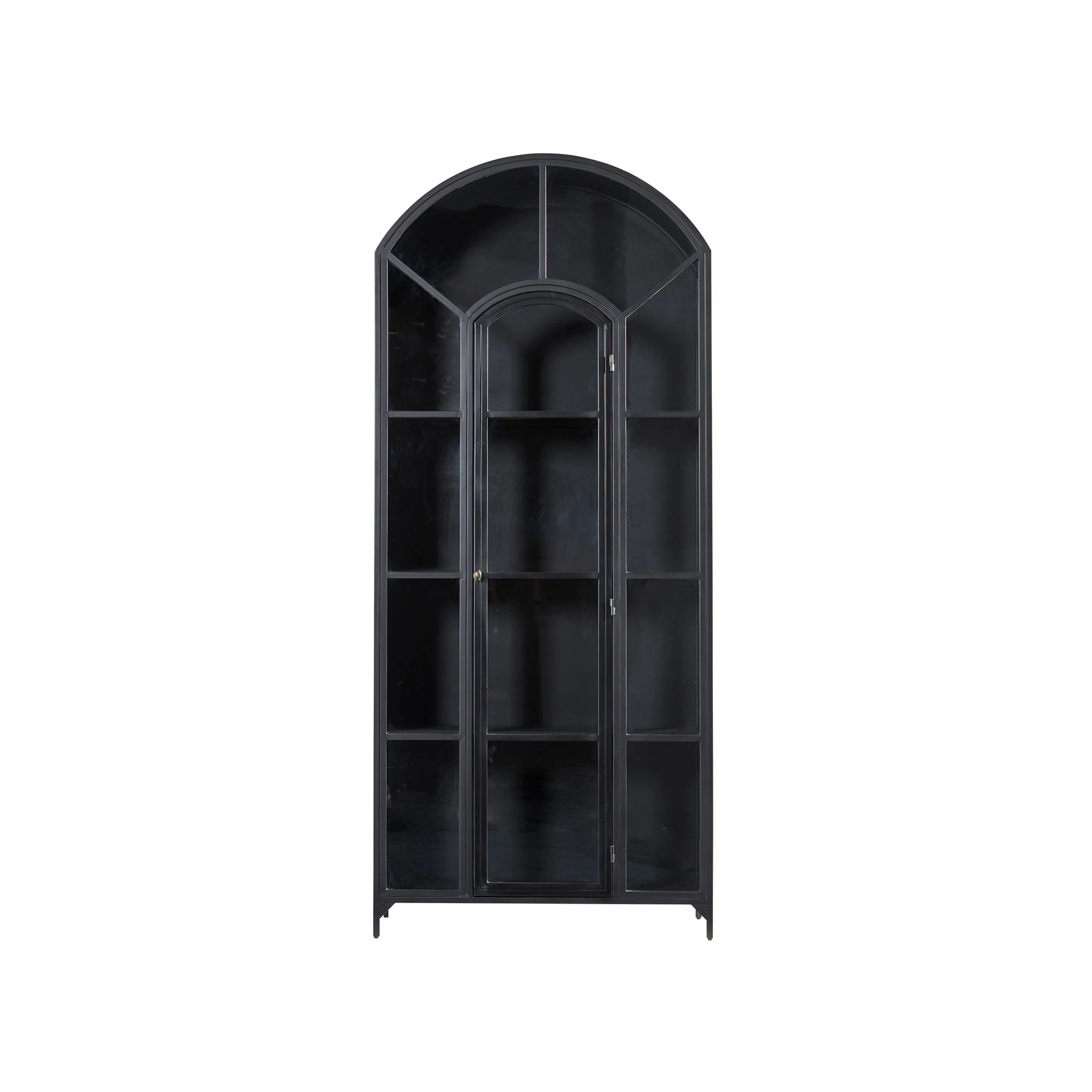 Arched Metal and Glass Cabinet
