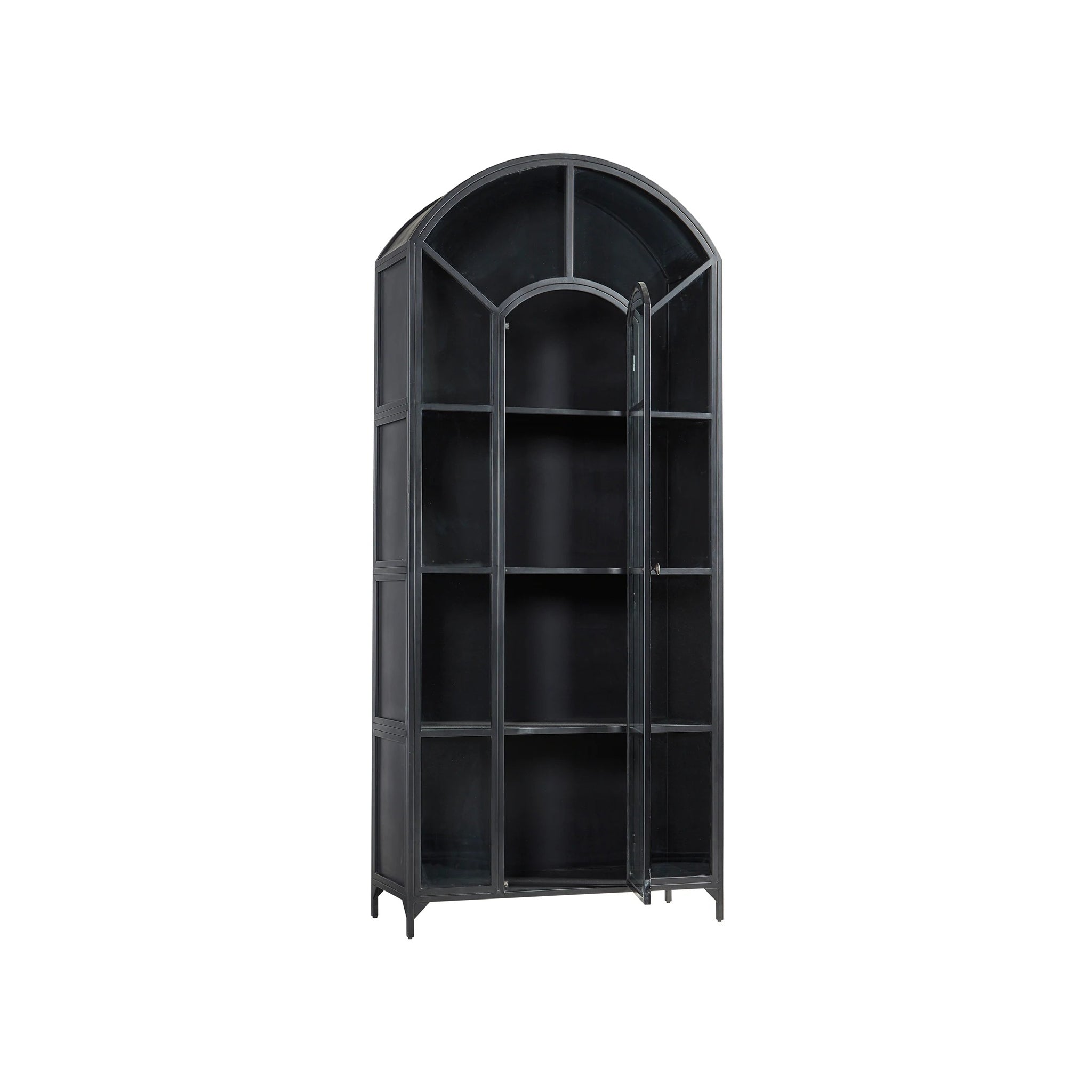 Arched Metal and Glass Cabinet