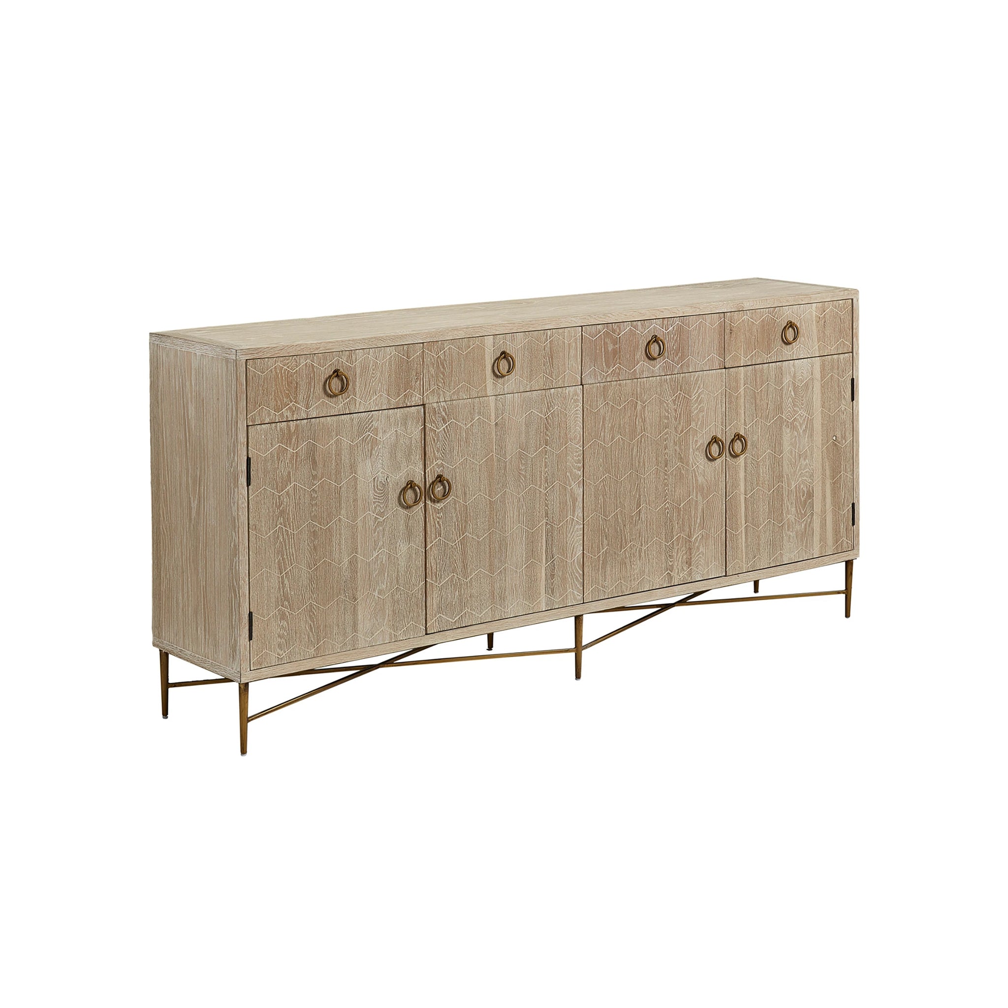 Chevron deals wood sideboard