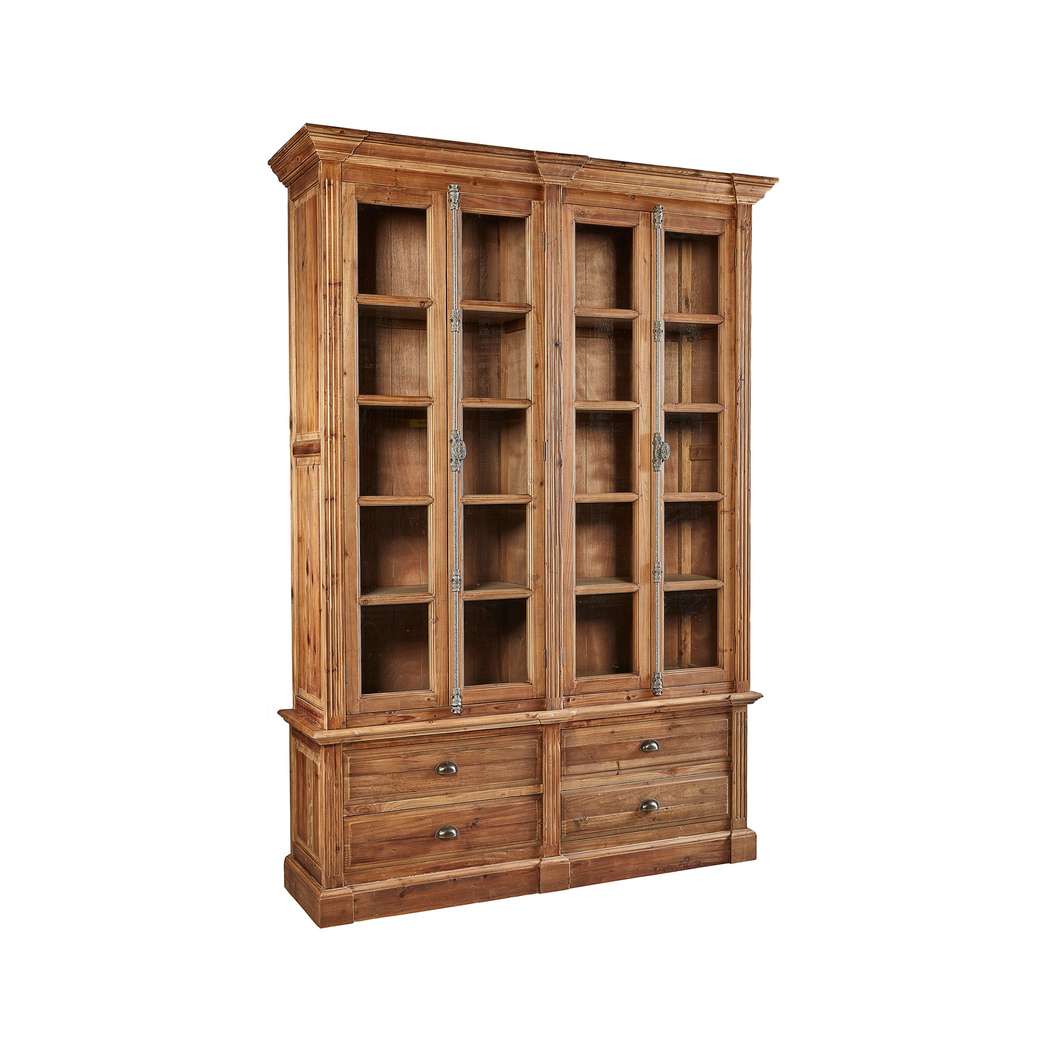 Wisteria GLASS FRONT Double Door Elm Book Cabinet