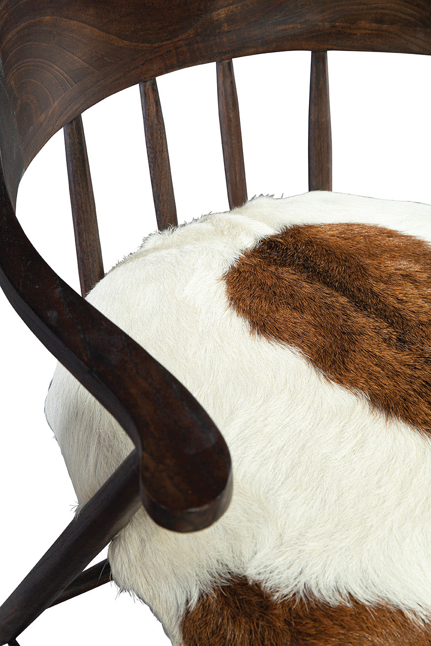 Hair on Hide Oak Dining Chair