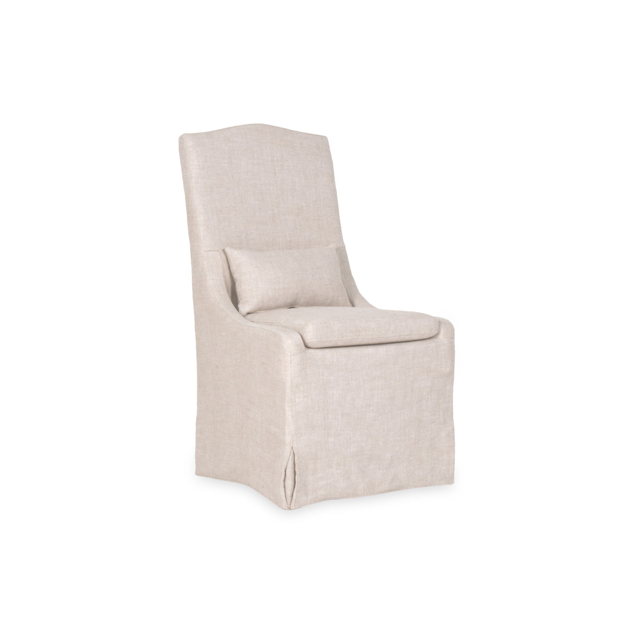 White slipcover dining online chair