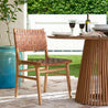 Woven Leather Dining Chair By Outdoor Dining Table