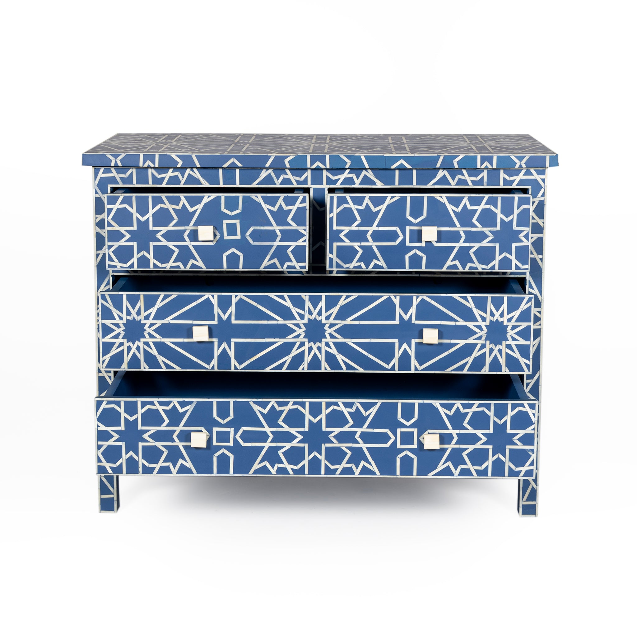 Sapphire Bone Inlay Moroccan Chest