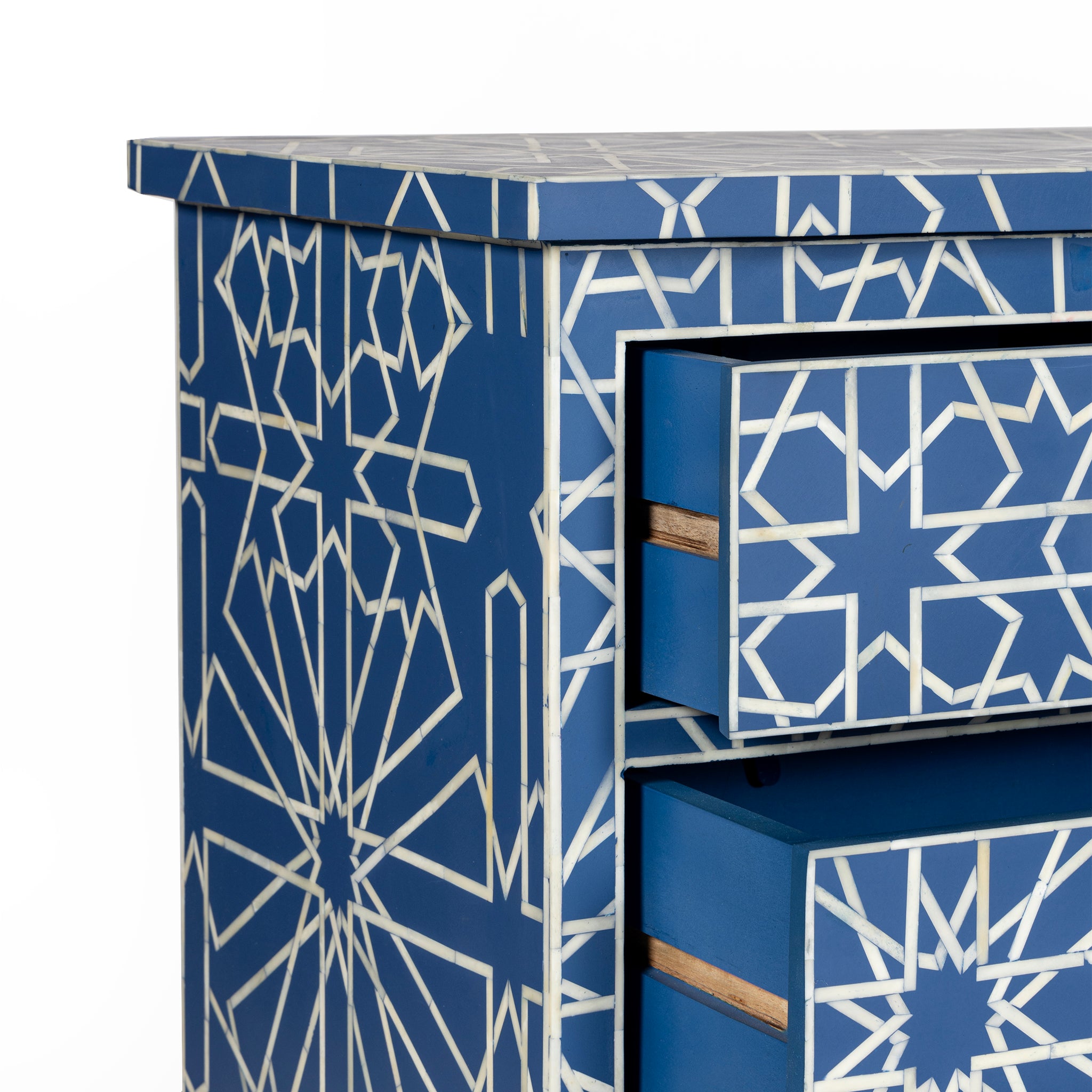 Sapphire Bone Inlay Moroccan Chest | Wisteria