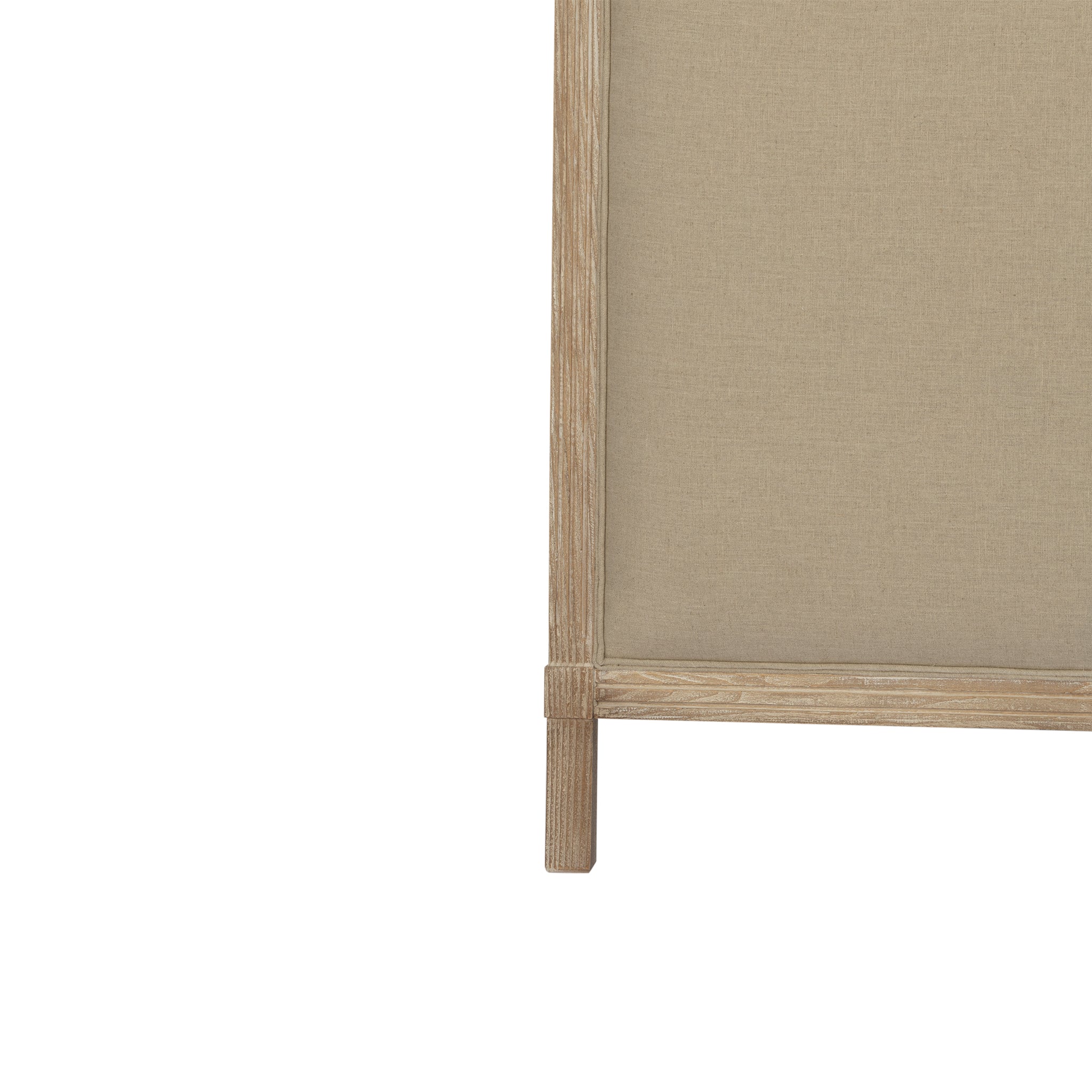 Warwick Headboard - close-up detail, white background, low-angle view of side.