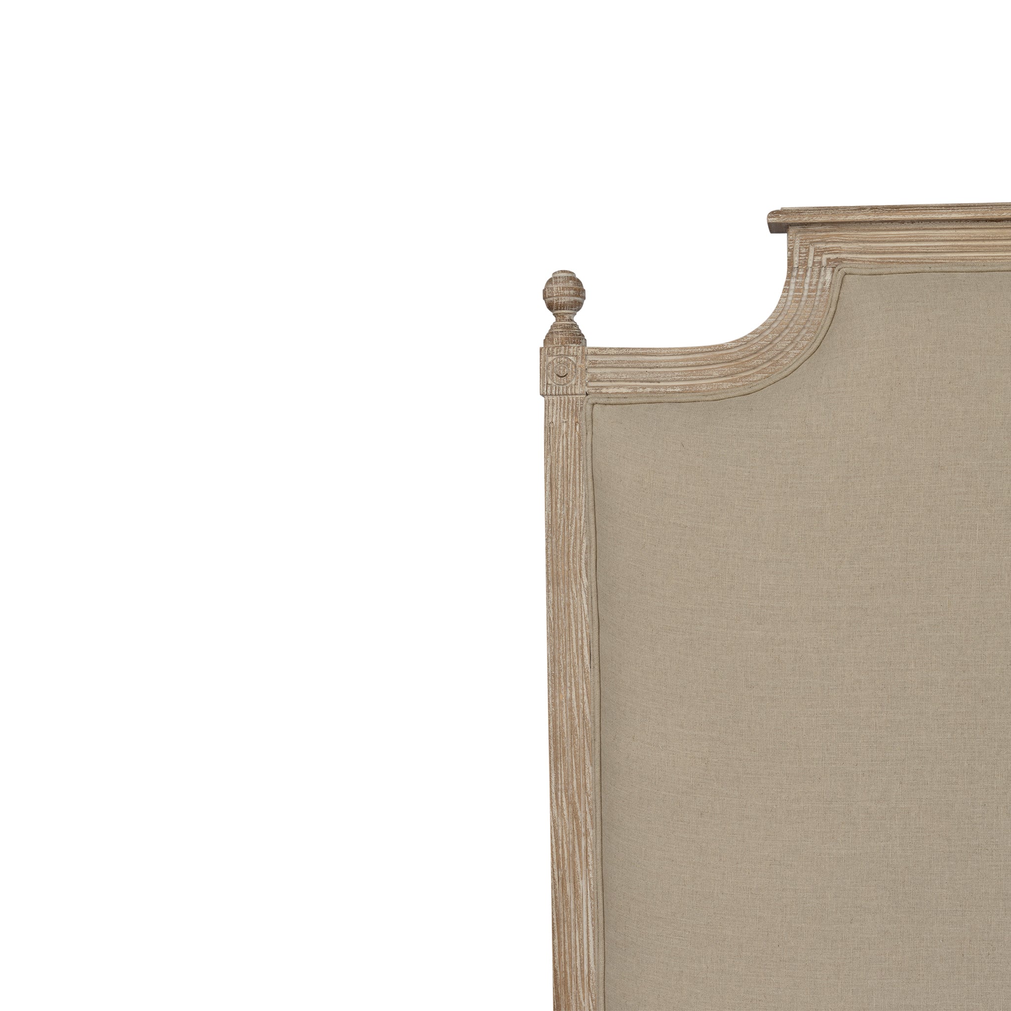 Warwick Headboard - close-up detail, white background, high-angle view of top.