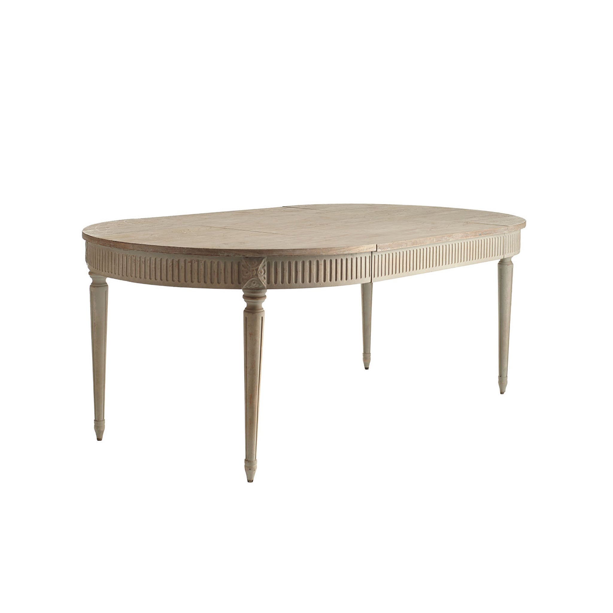 Gustavian Extension Table - Expanded Side View with White Background
