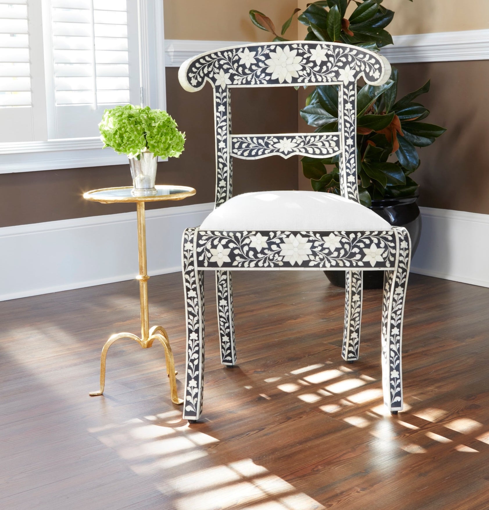 Tripod Iron Side Table - Gold
