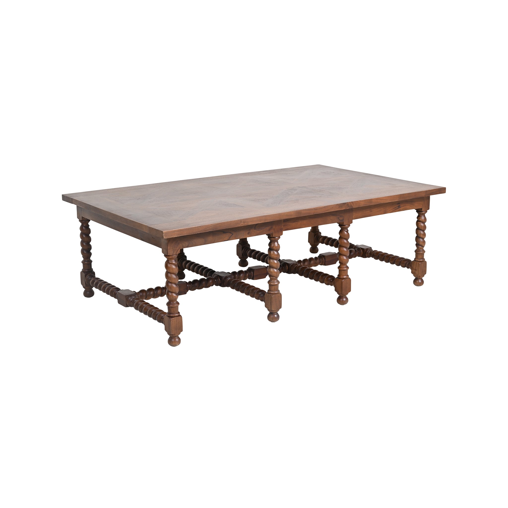 Barley Twist Coffee Table Rectangle Walnut Full View